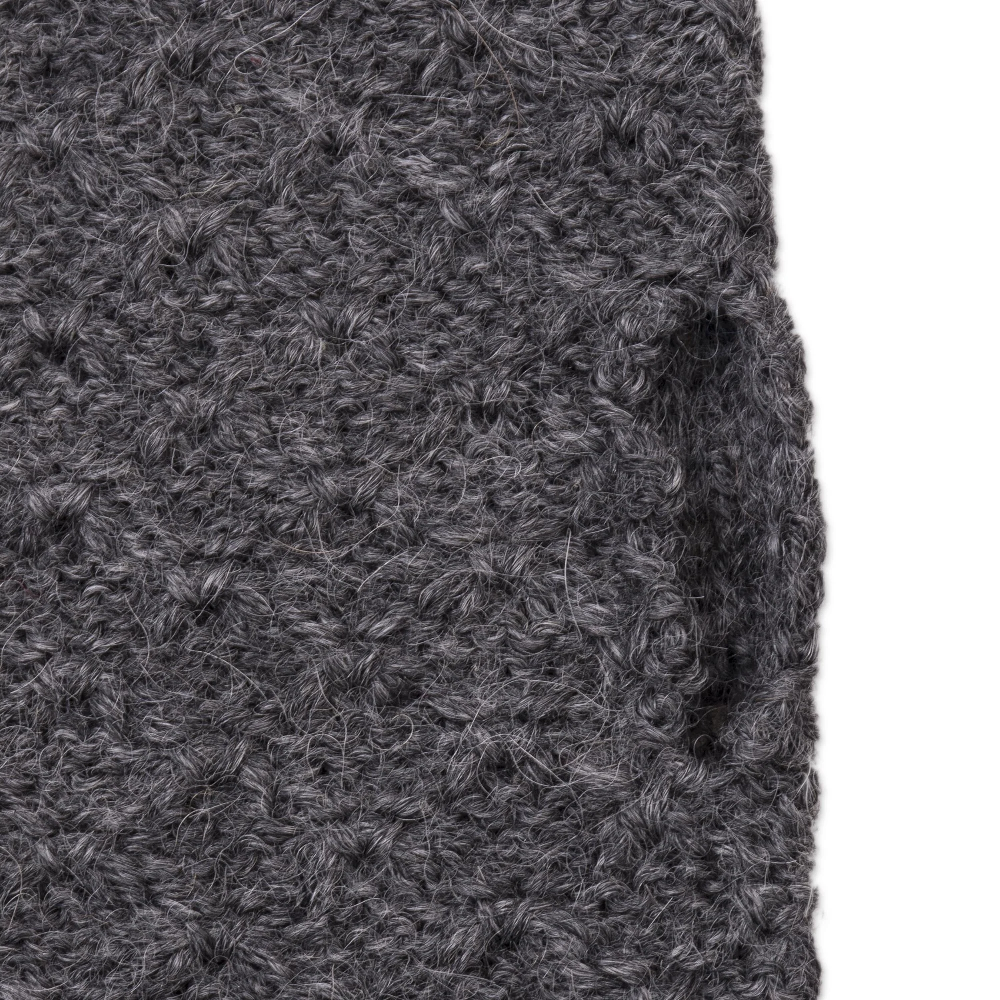 Passionate Pattern in Graphite Patterned 100% Baby Alpaca Fingerless Mitts in Graphite - Image 5