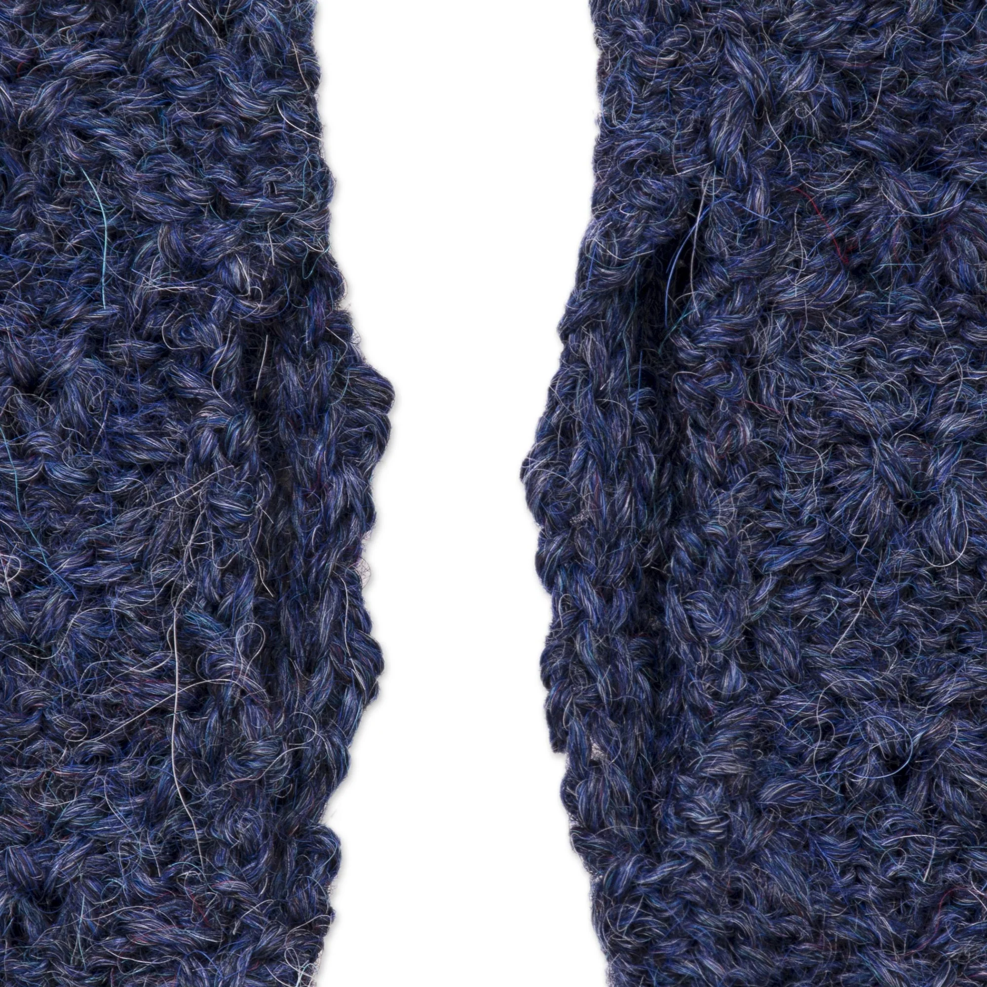 Passionate Pattern in Indigo Patterned 100% Baby Alpaca Fingerless Mitts from Peru - Image 5