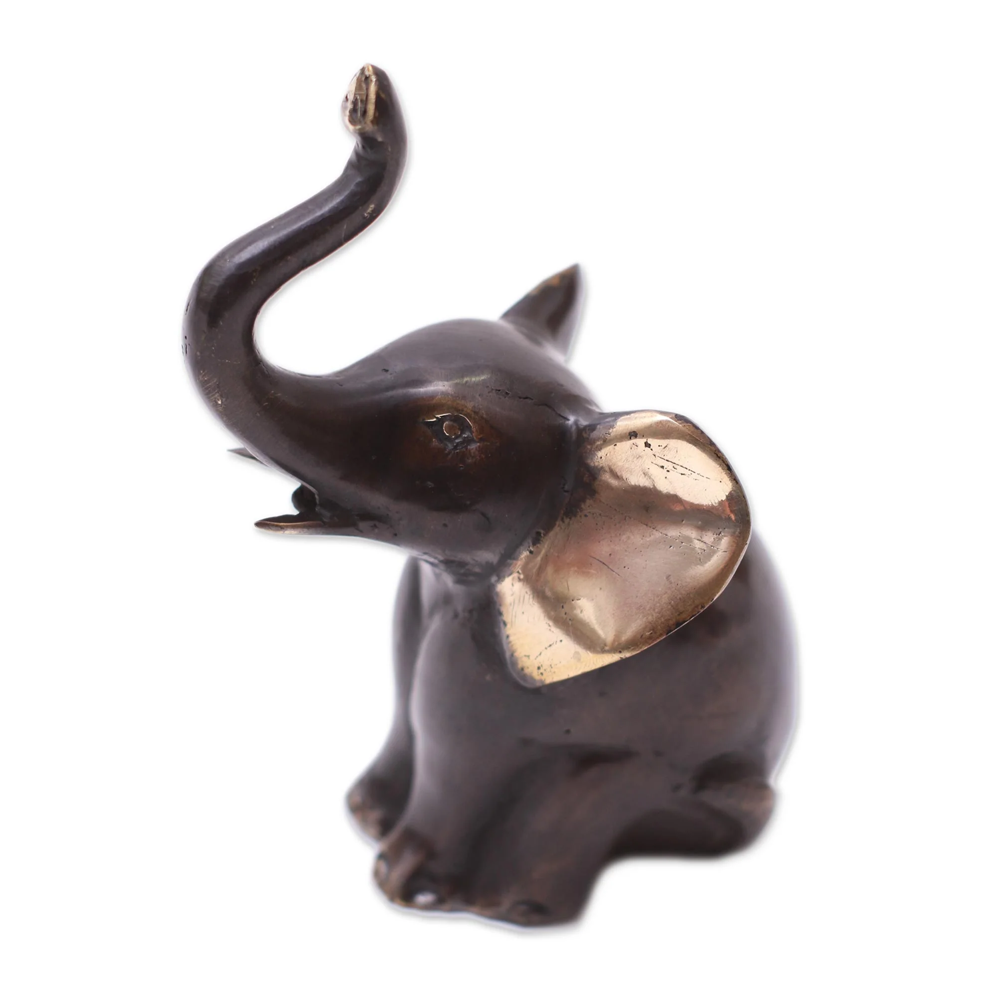 Patient Elephant Antiqued Bronze Elephant Figurine from Bali - Image 2