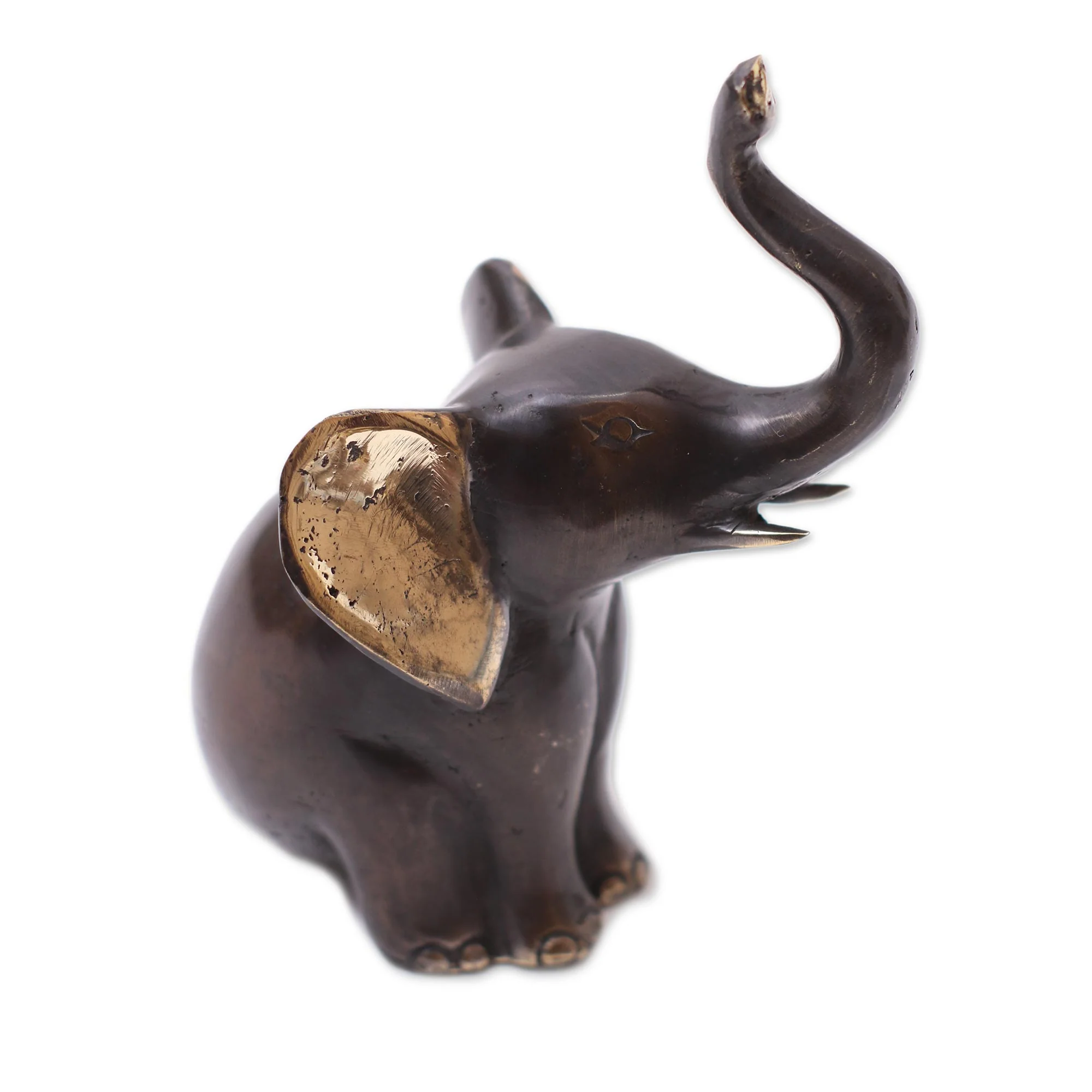 Patient Elephant Antiqued Bronze Elephant Figurine from Bali - Image 4