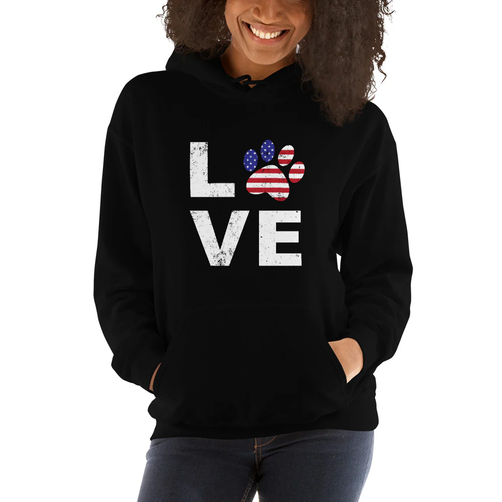 Patriotic Paw Love Hoodie - Image 2