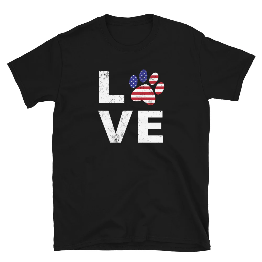 Patriotic Paw Love T-Shirt - Image 3
