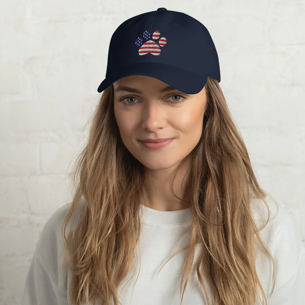 Patriotic Paw Print Baseball Hat - Image 4