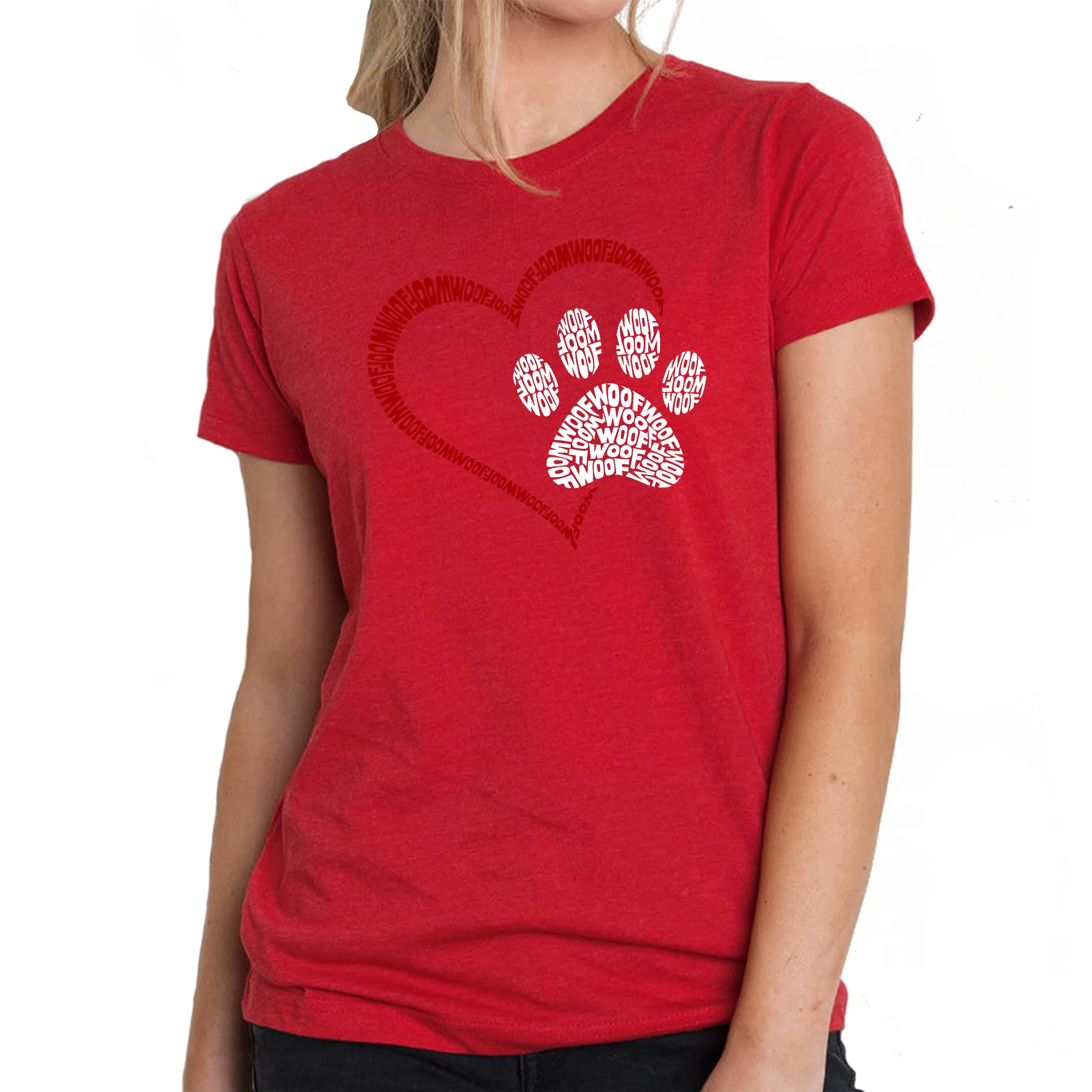 Paw Heart - Women's Premium Blend Word Art T-Shirt - Image 2