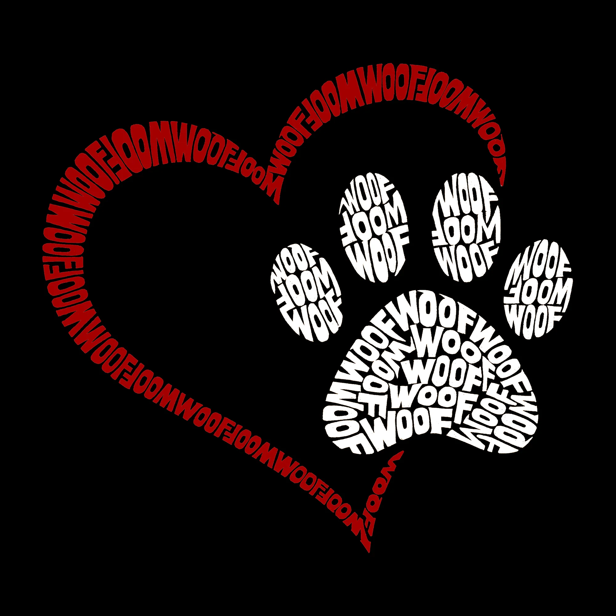Paw Heart - Women's Word Art T-Shirt - Image 2