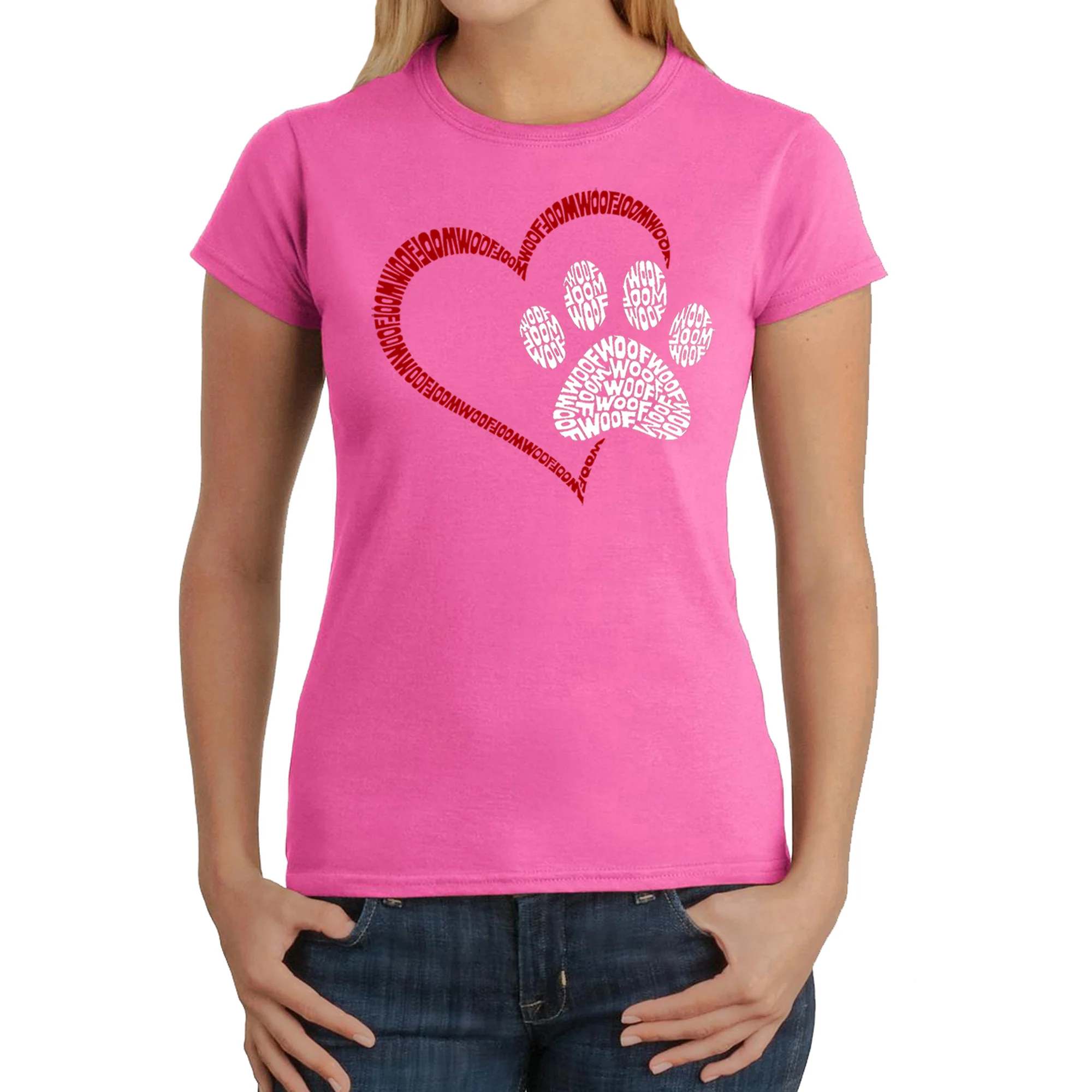 Paw Heart - Women's Word Art T-Shirt - Image 4