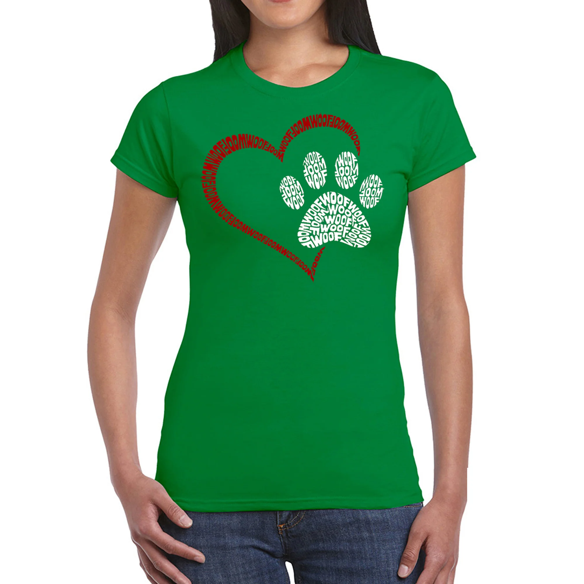 Paw Heart - Women's Word Art T-Shirt - Image 5