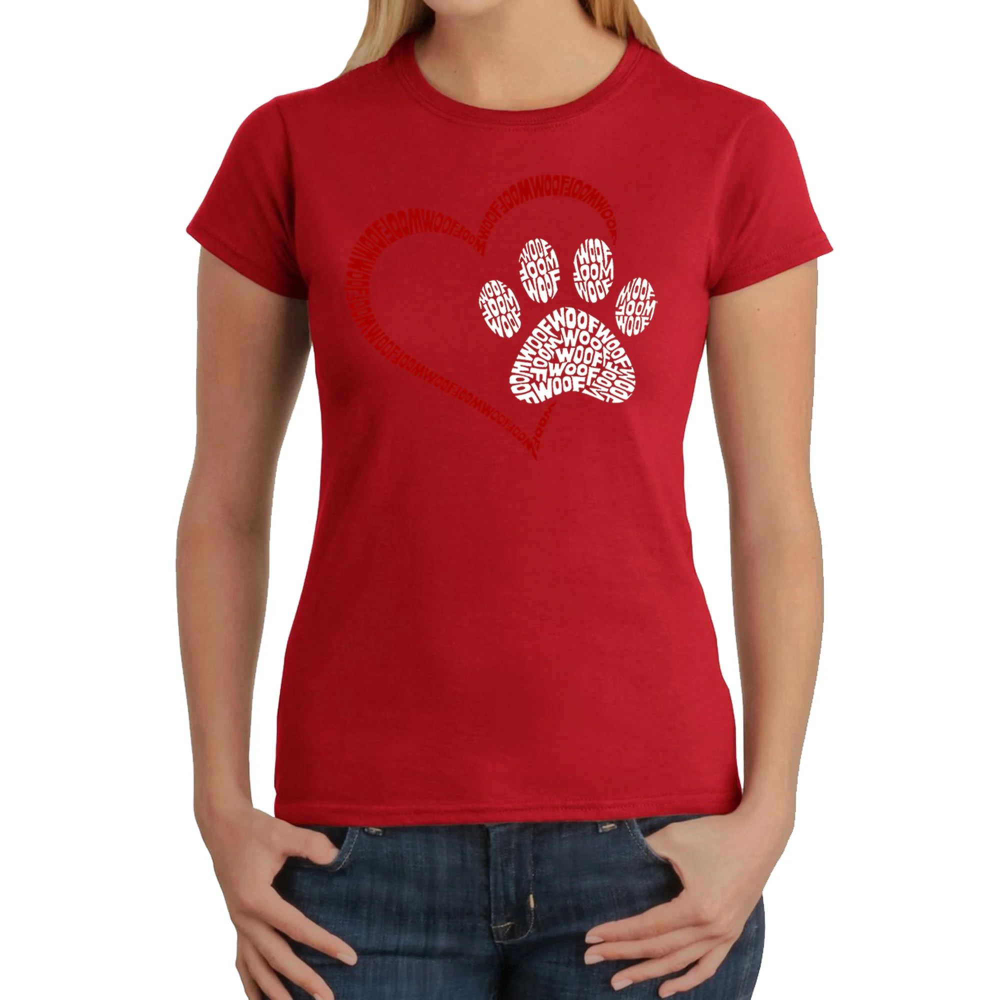 Paw Heart - Women's Word Art T-Shirt - Image 7