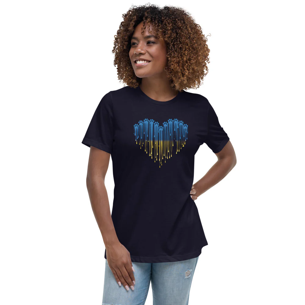 Paw Love For Ukraine Women's Relaxed T-Shirt
