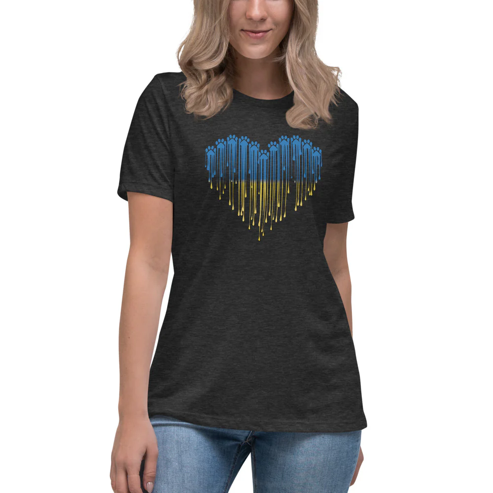 Paw Love For Ukraine Women's Relaxed T-Shirt - Image 5