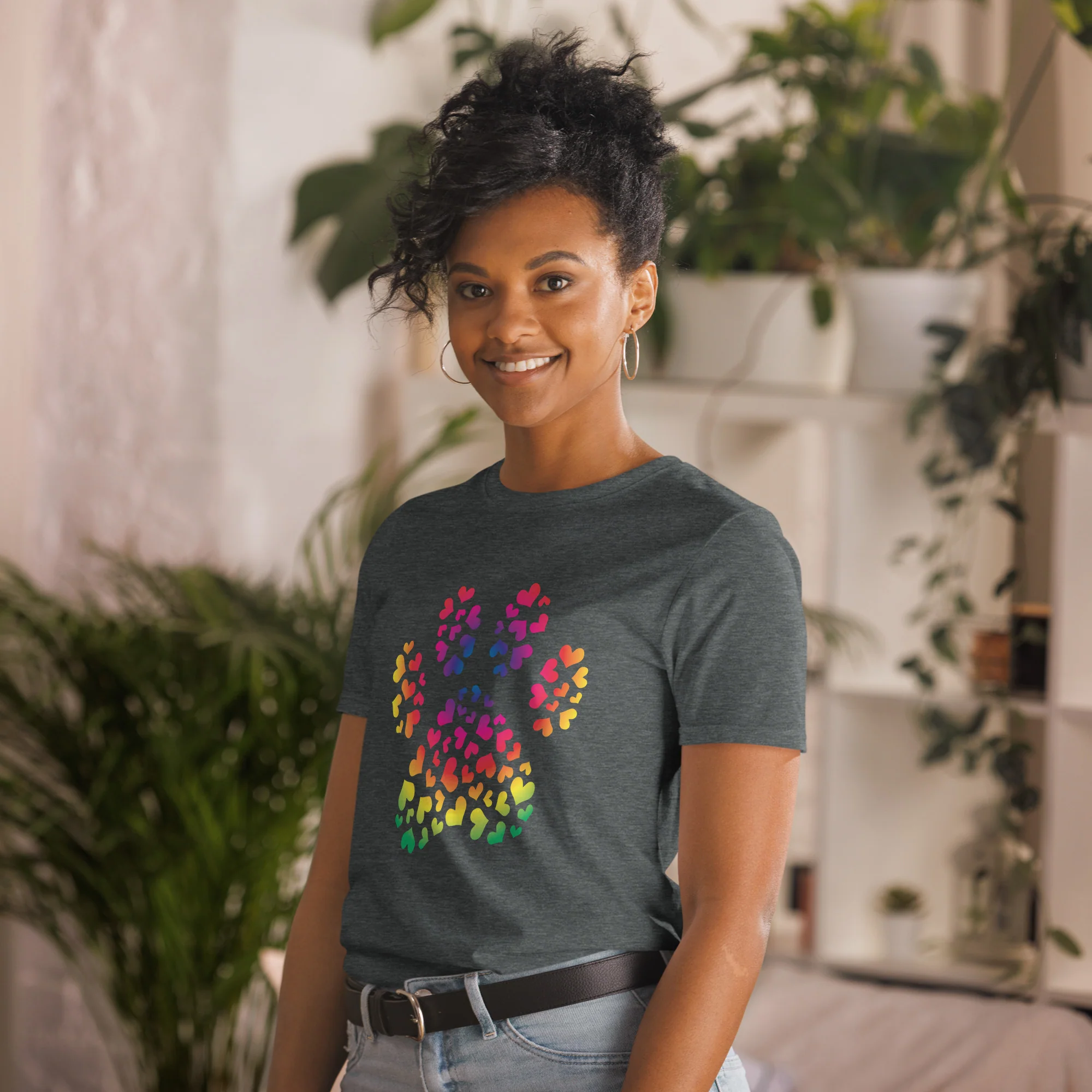 Paw of Hearts Rainbow T-Shirt - Image 3