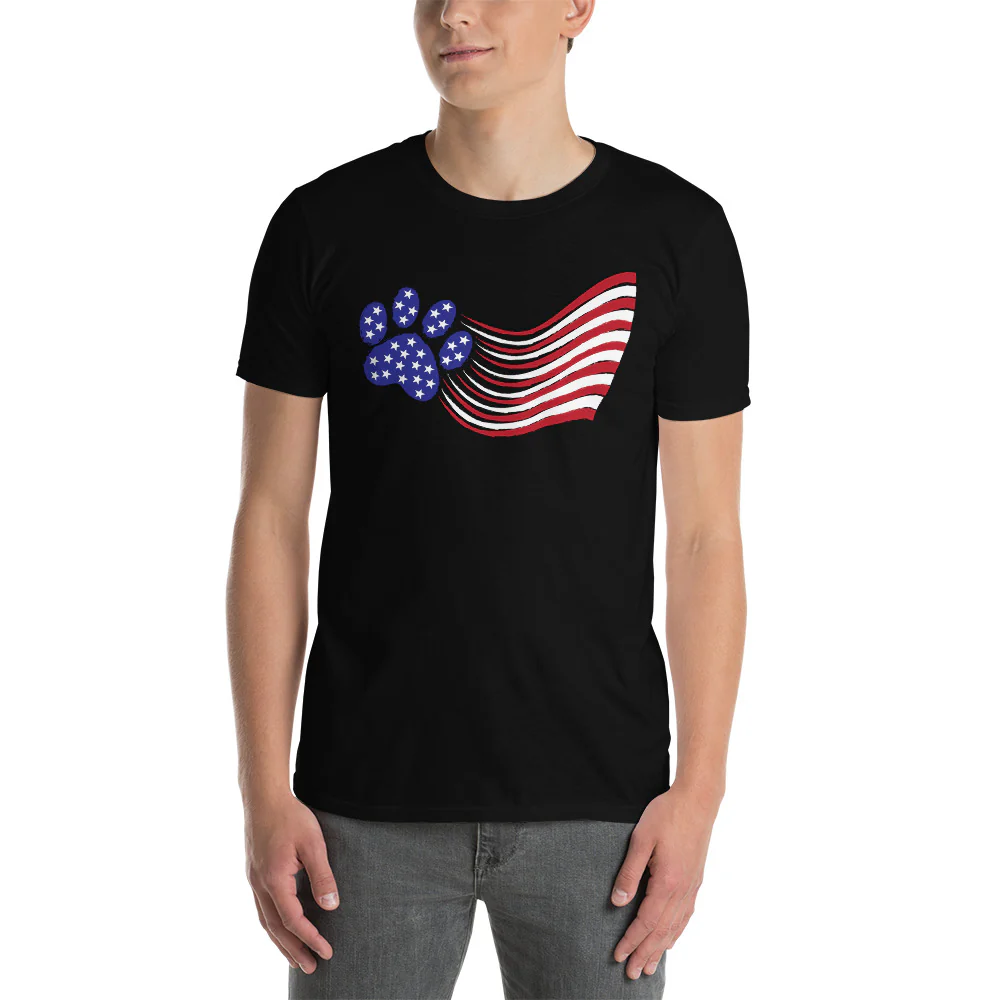 Paws and Stripes Flag T-Shirt - Image 5