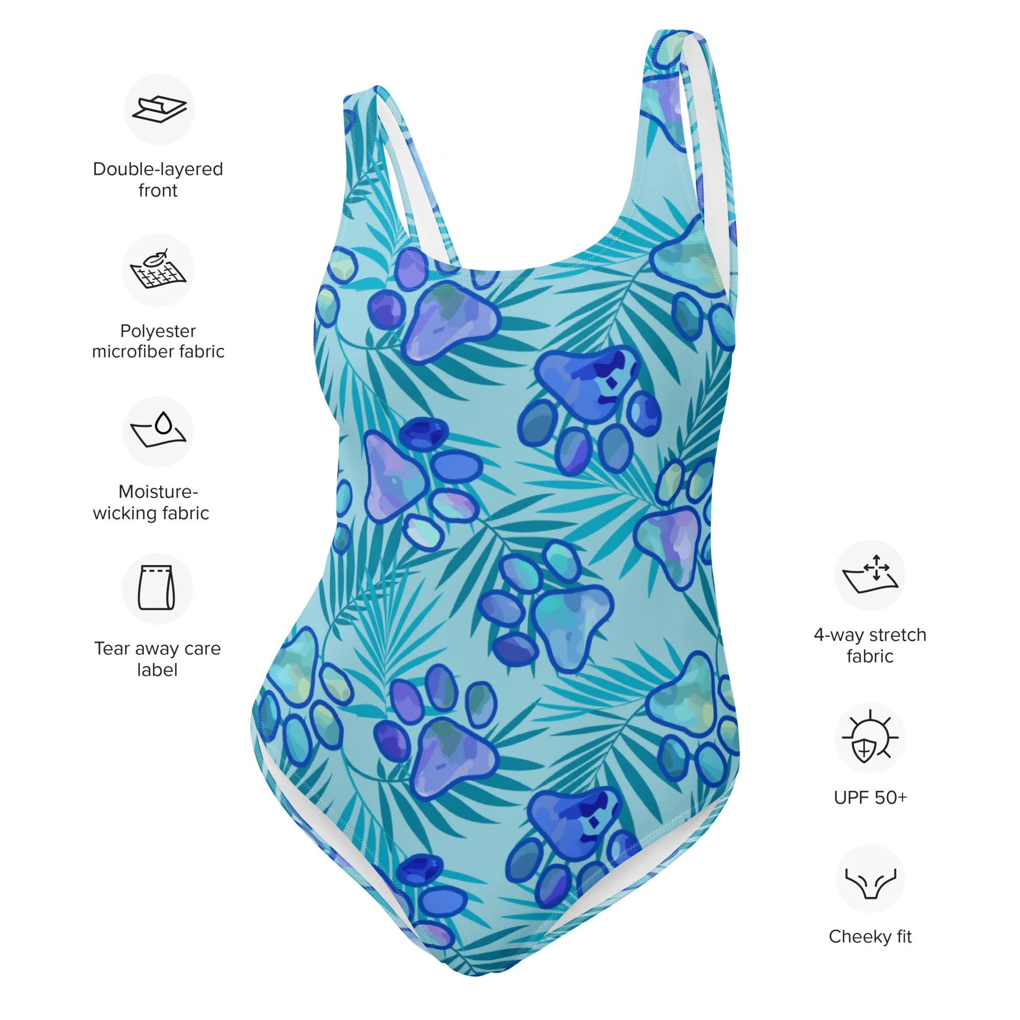 Paws & Palms One-Piece Swimsuit - Image 3