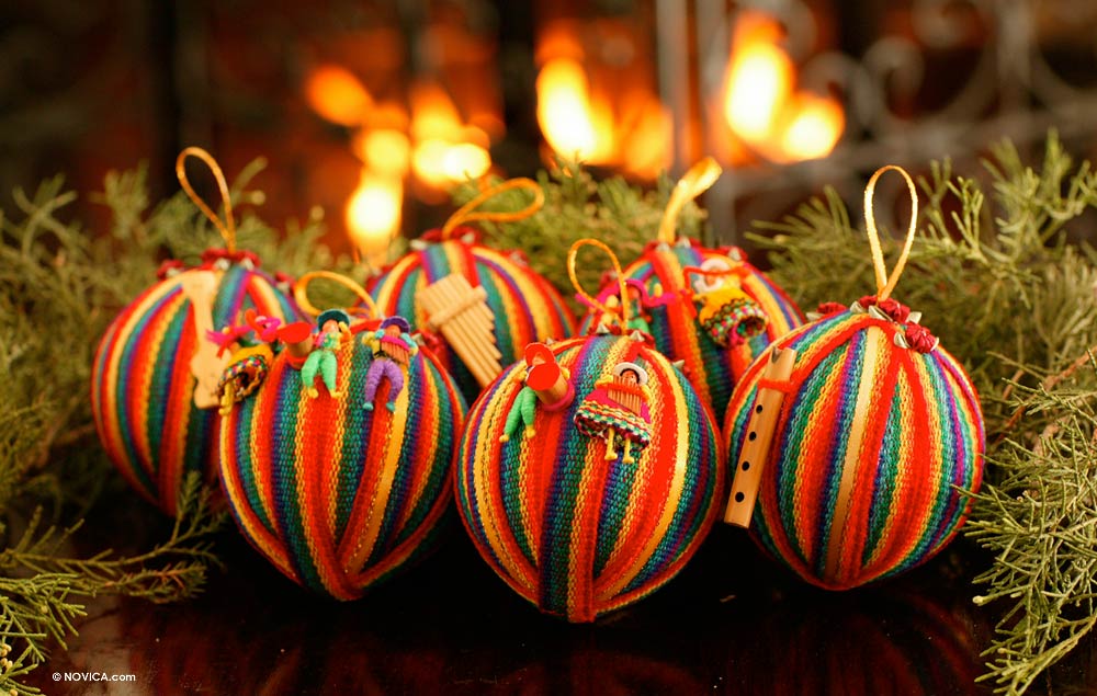 Peace Wish Christmas Hanging Set of 6 Ornaments - Image 2
