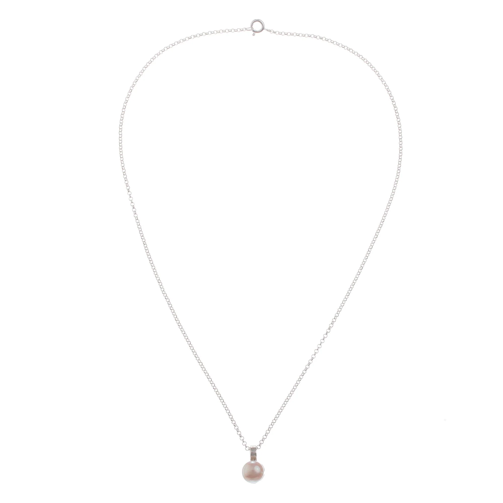 Peach Bloom Peach Cultured Pearl and Sterling Silver Pendant Necklace - Image 4