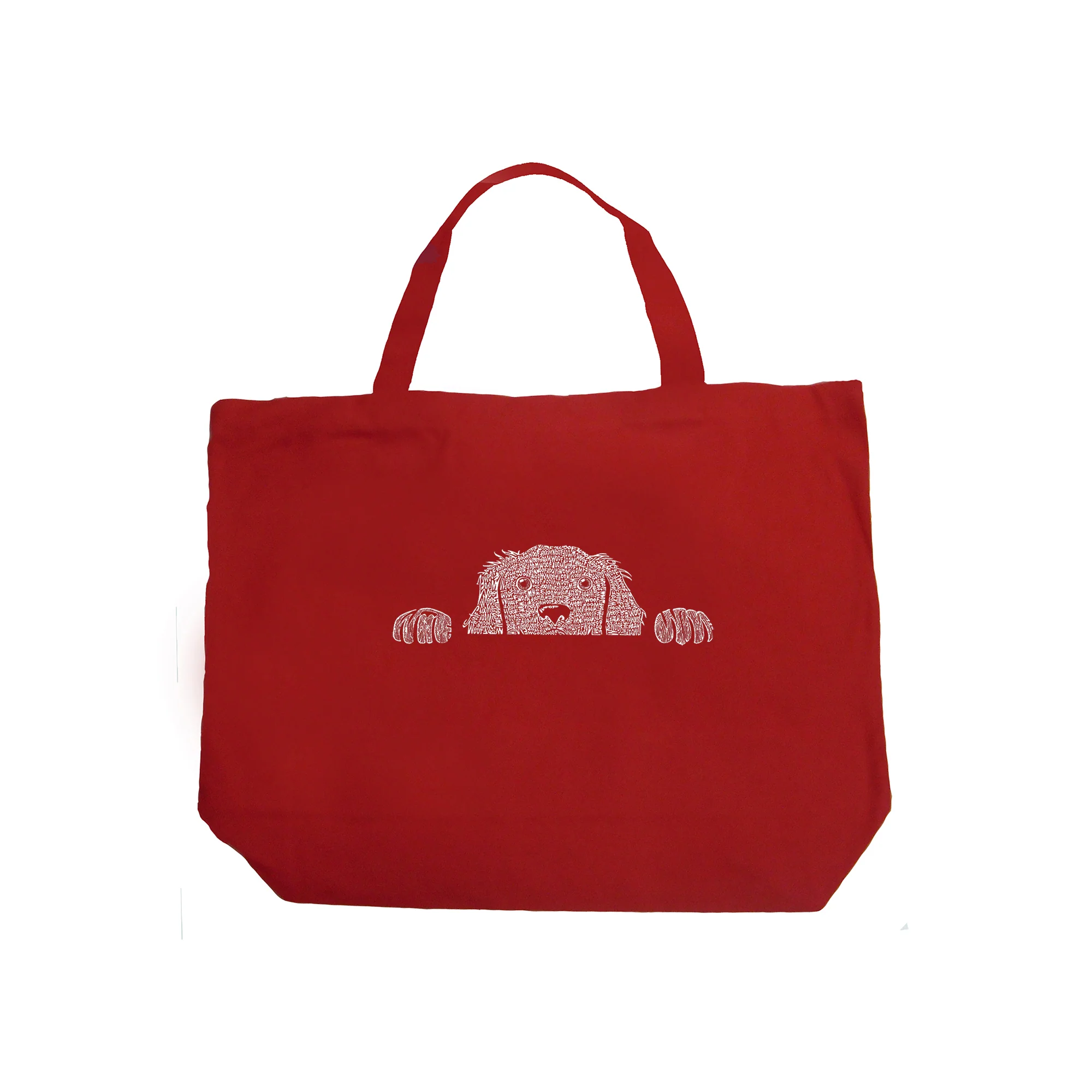 Peeking Dog  - Large Word Art Tote Bag - Image 3