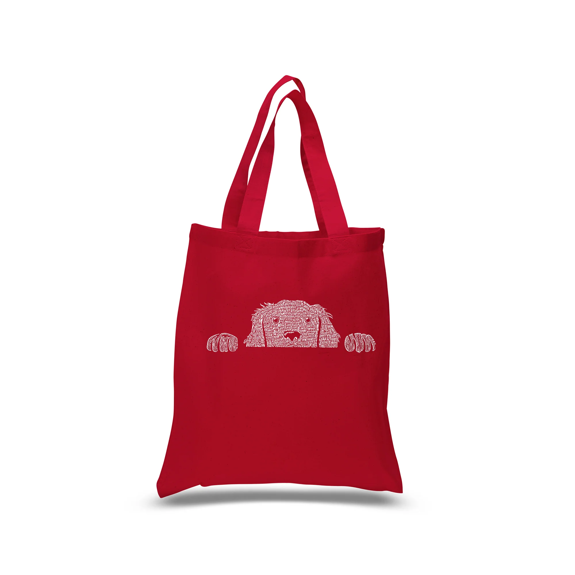 Peeking Dog  - Small Word Art Tote Bag - Image 2
