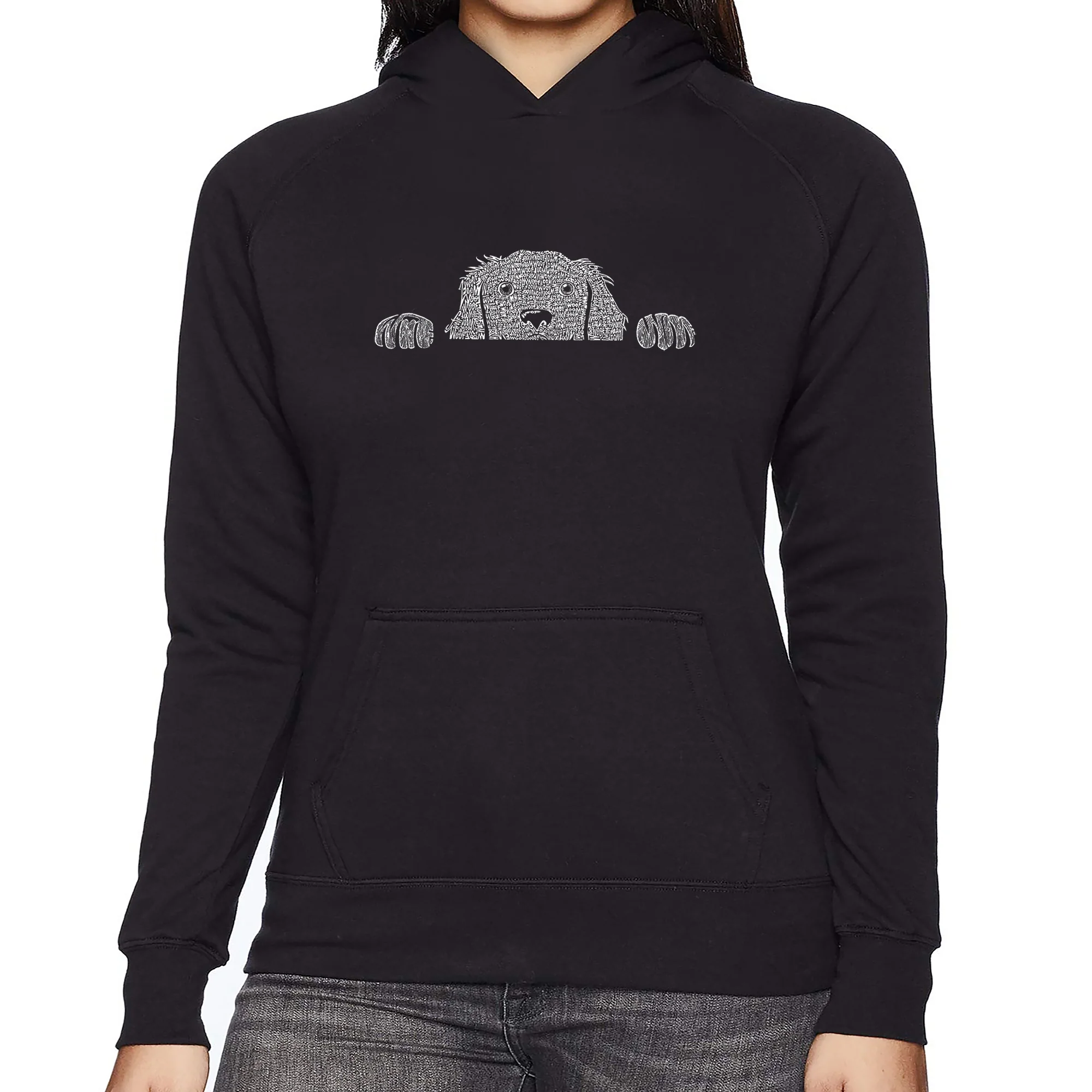 Peeking Dog  - Women's Word Art Hooded Sweatshirt - Image 4