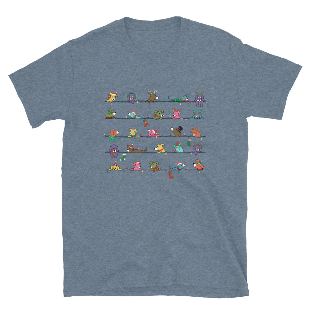 Peeping Pets Holiday Dogs T-Shirt