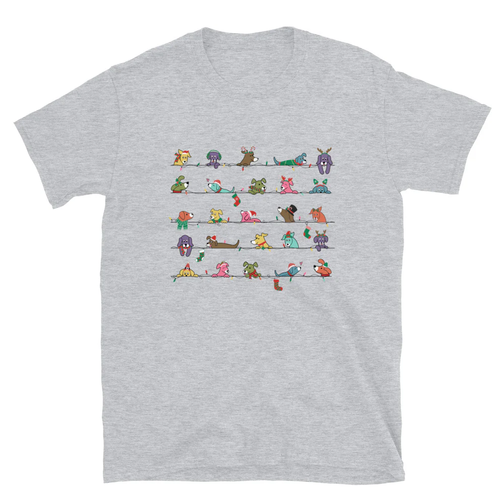Peeping Pets Holiday Dogs T-Shirt - Image 4