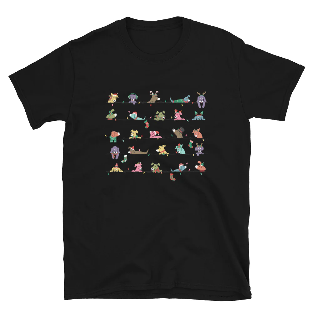 Peeping Pets Holiday Dogs T-Shirt - Image 5