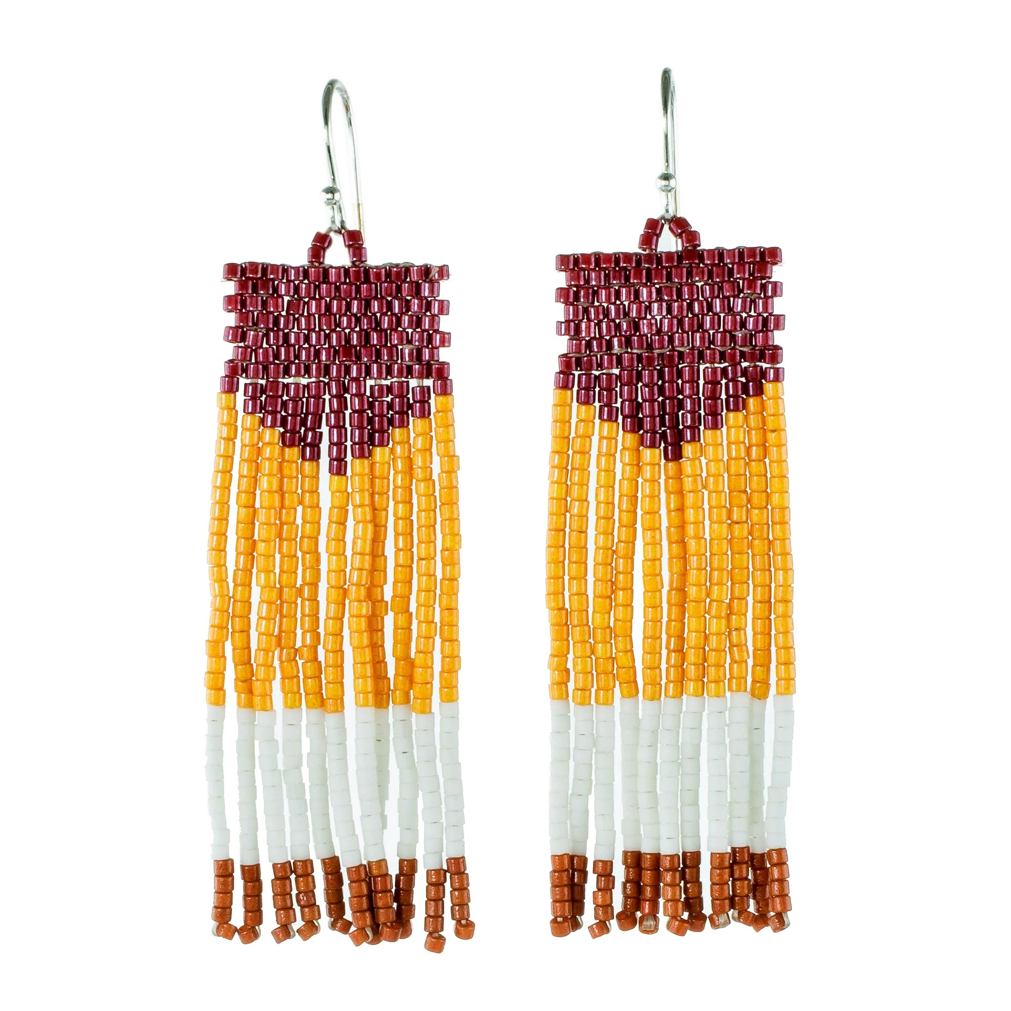 Pennant Multicolored Beaded Waterfall Earrings - Image 2