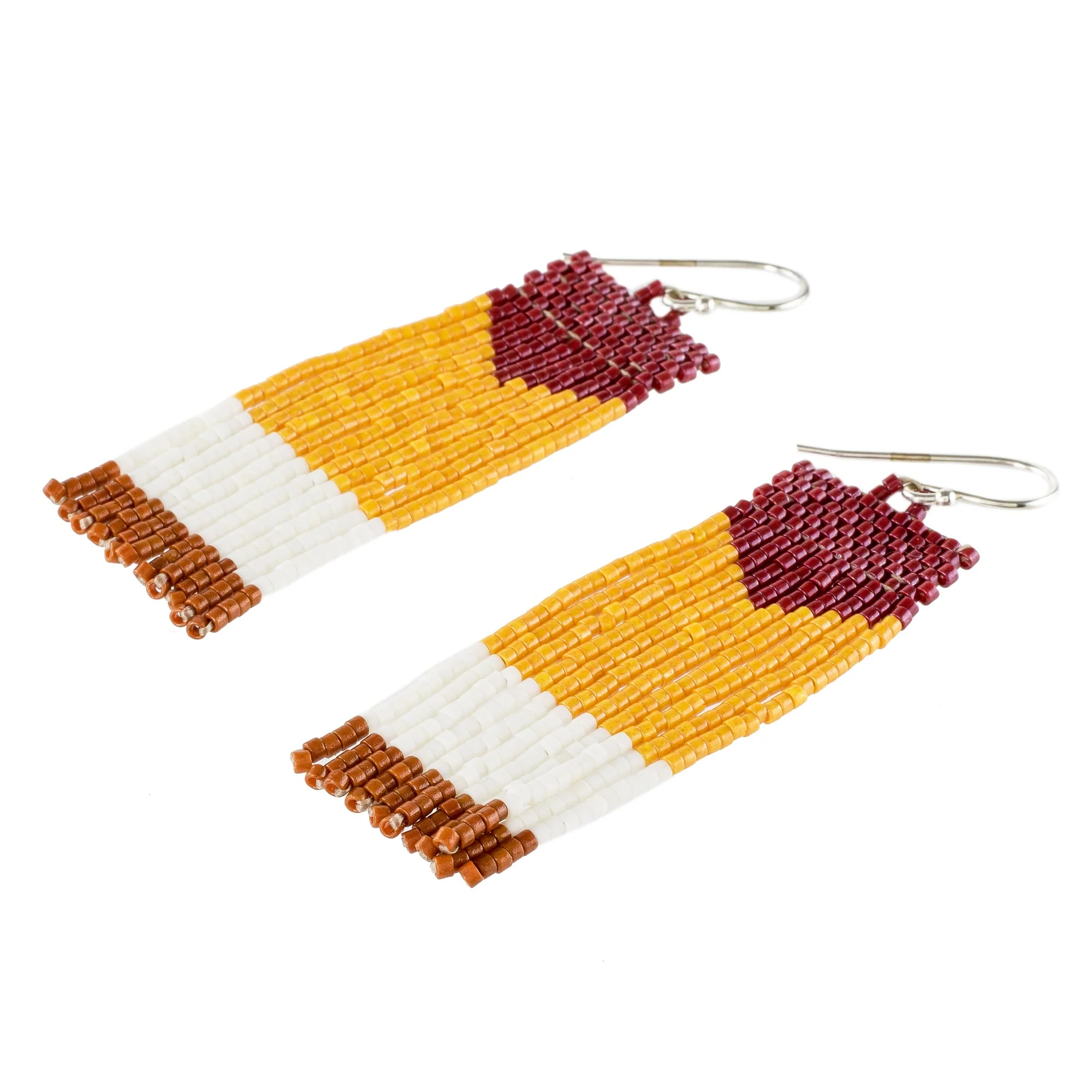 Pennant Multicolored Beaded Waterfall Earrings - Image 4
