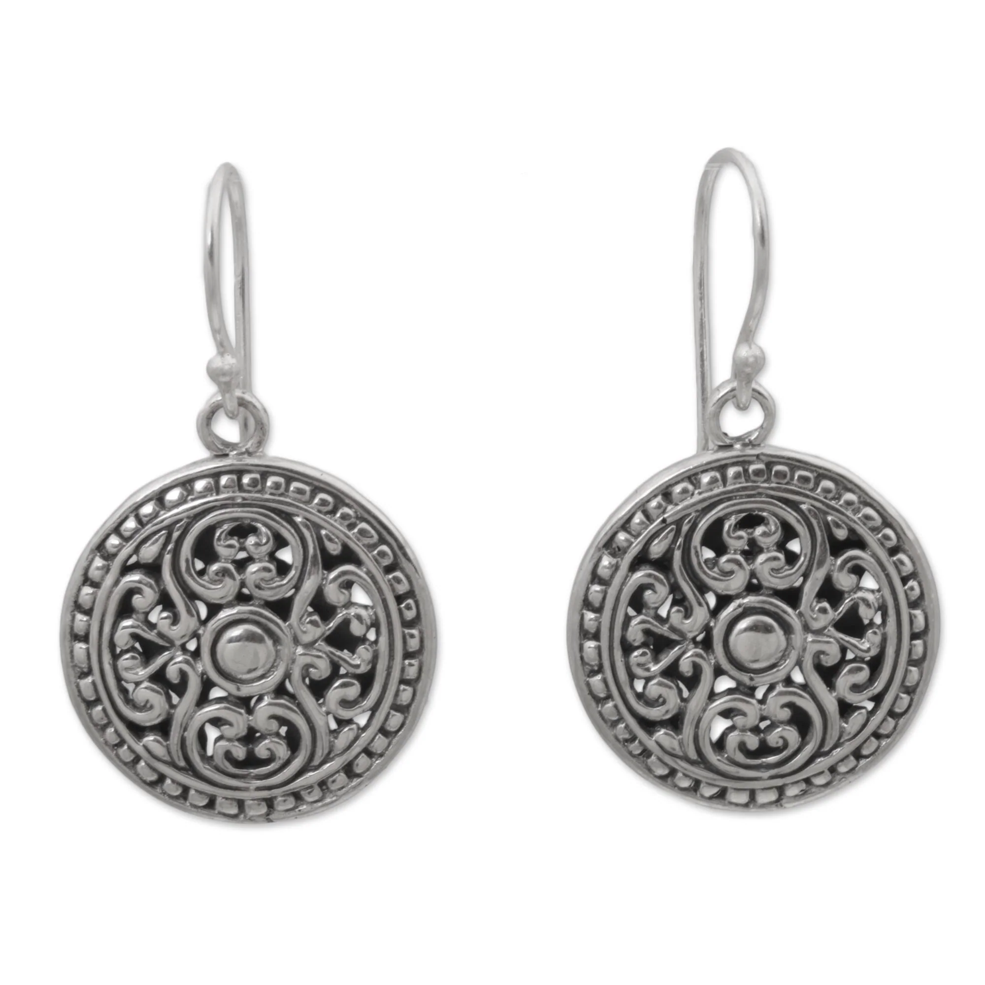 Perfect Alignment Handcrafted Sterling Silver Dangle Earrings from Bali - Image 2