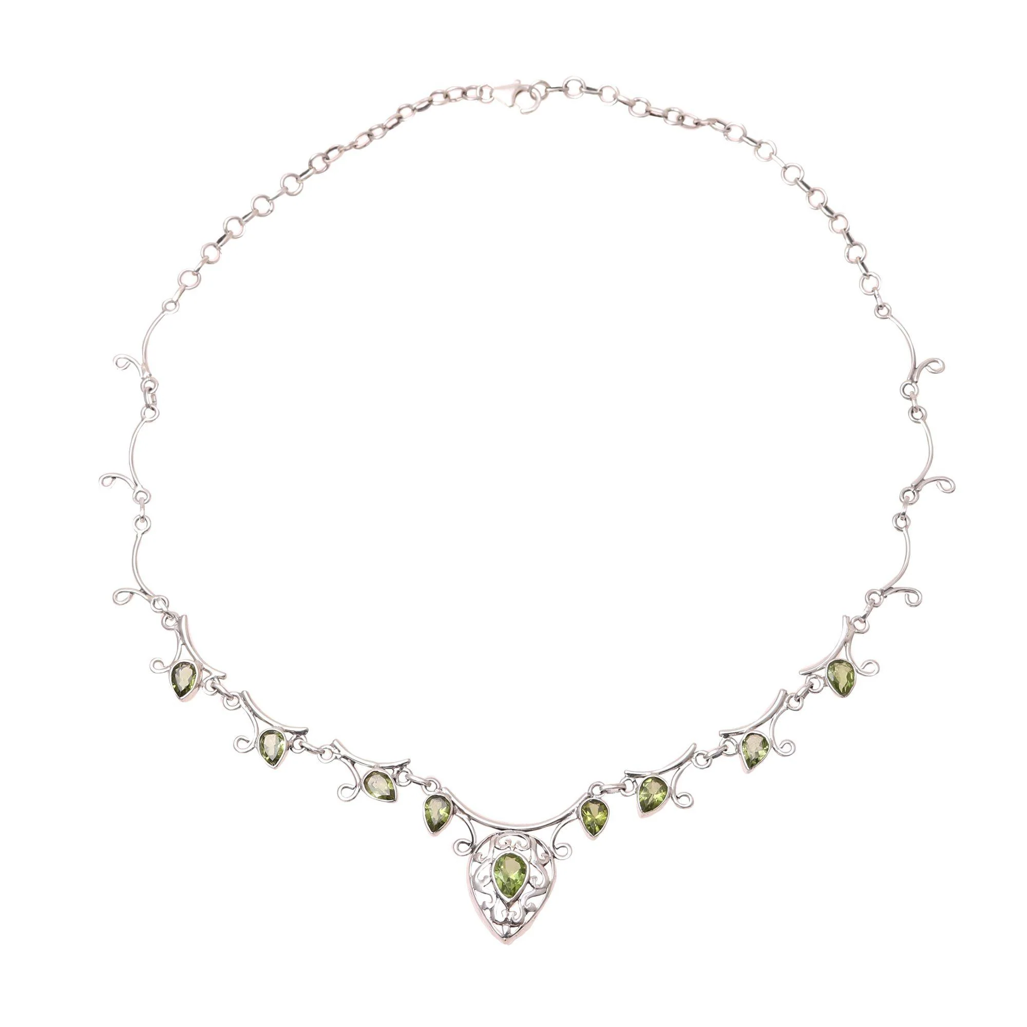 Peridot & Sterling Silver Garden Necklace - Image 3