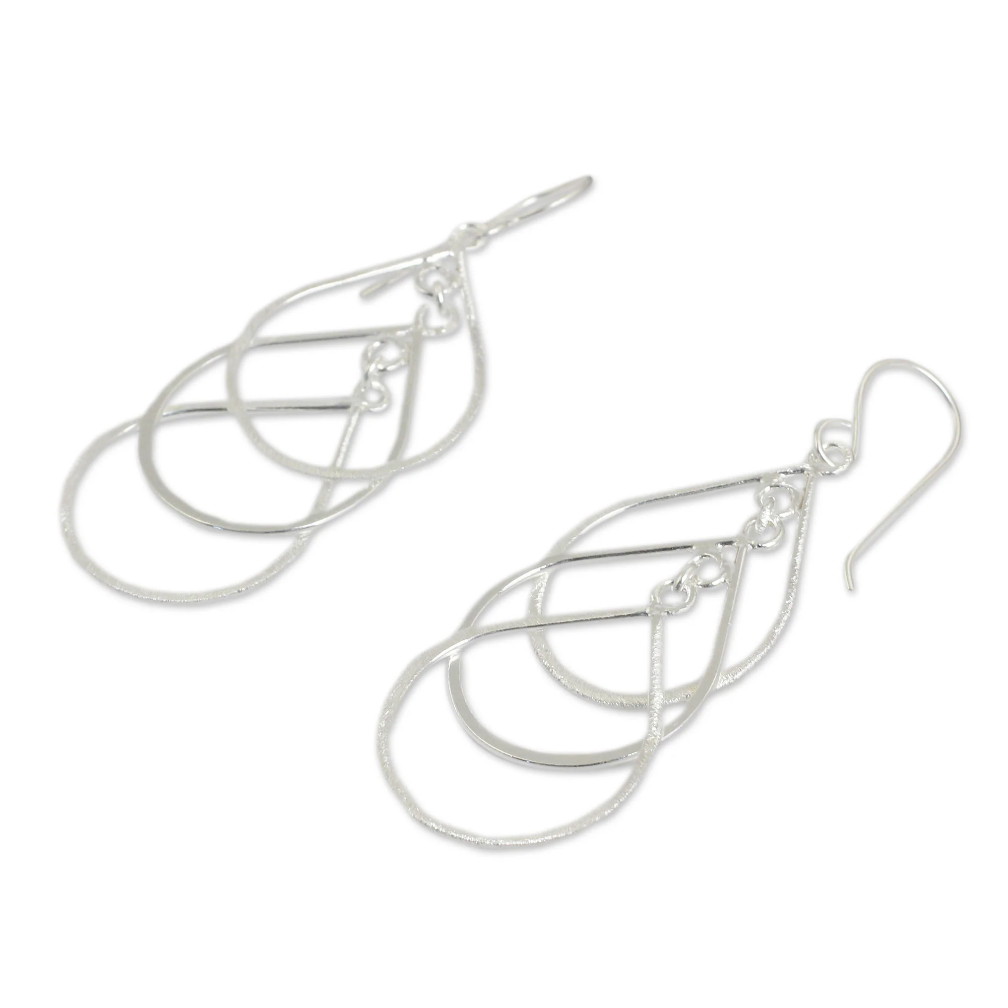 Perpetual Cascade Handcrafted Sterling Silver Earrings - Image 3