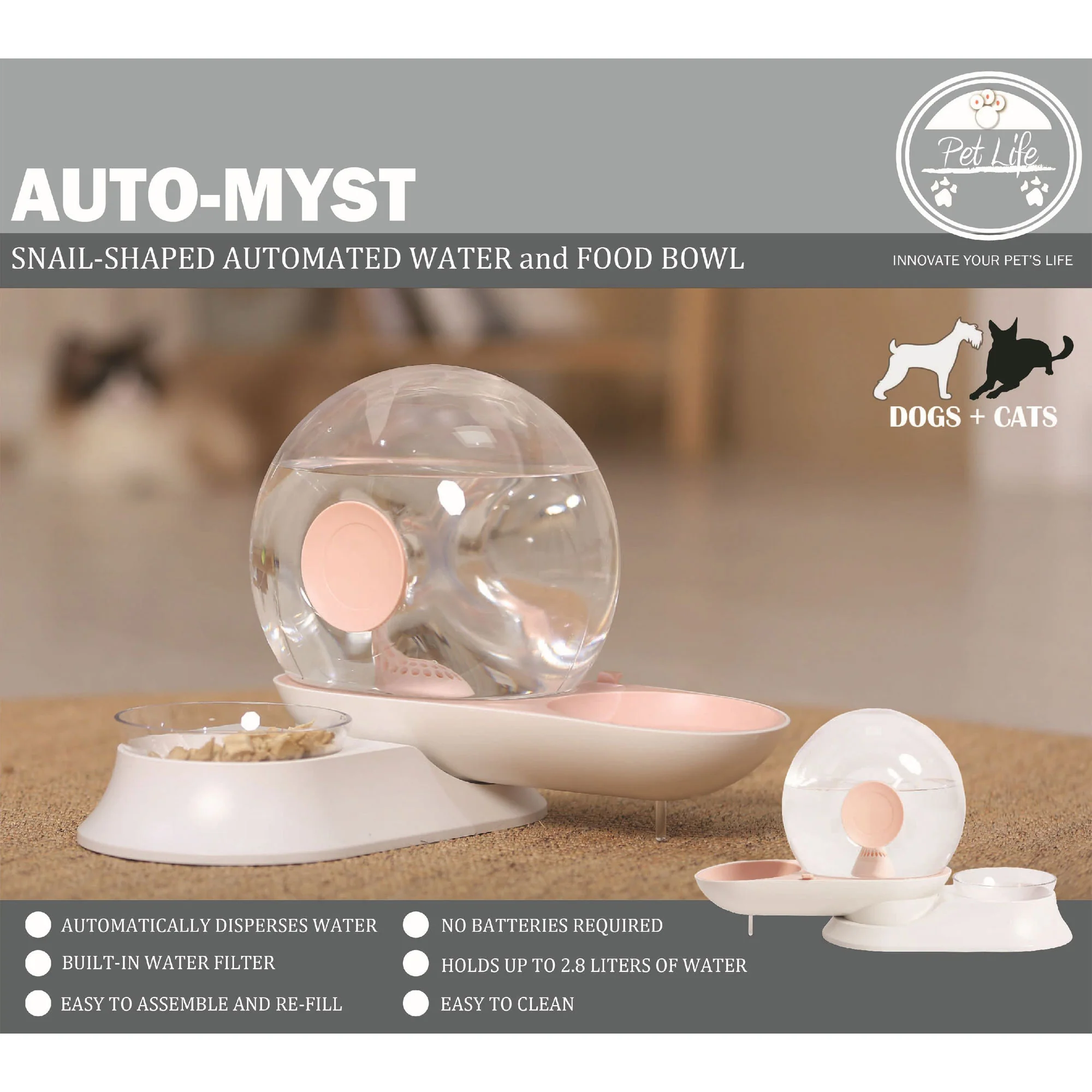 Pet Life&reg; Auto-Myst Water & Food Bowl - Image 4