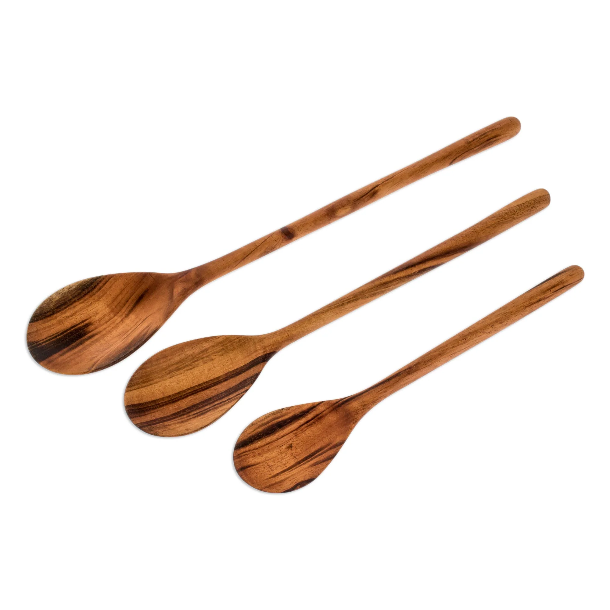 Peten Trio Set of 3 Unique Wood Serving Spoons - Image 2