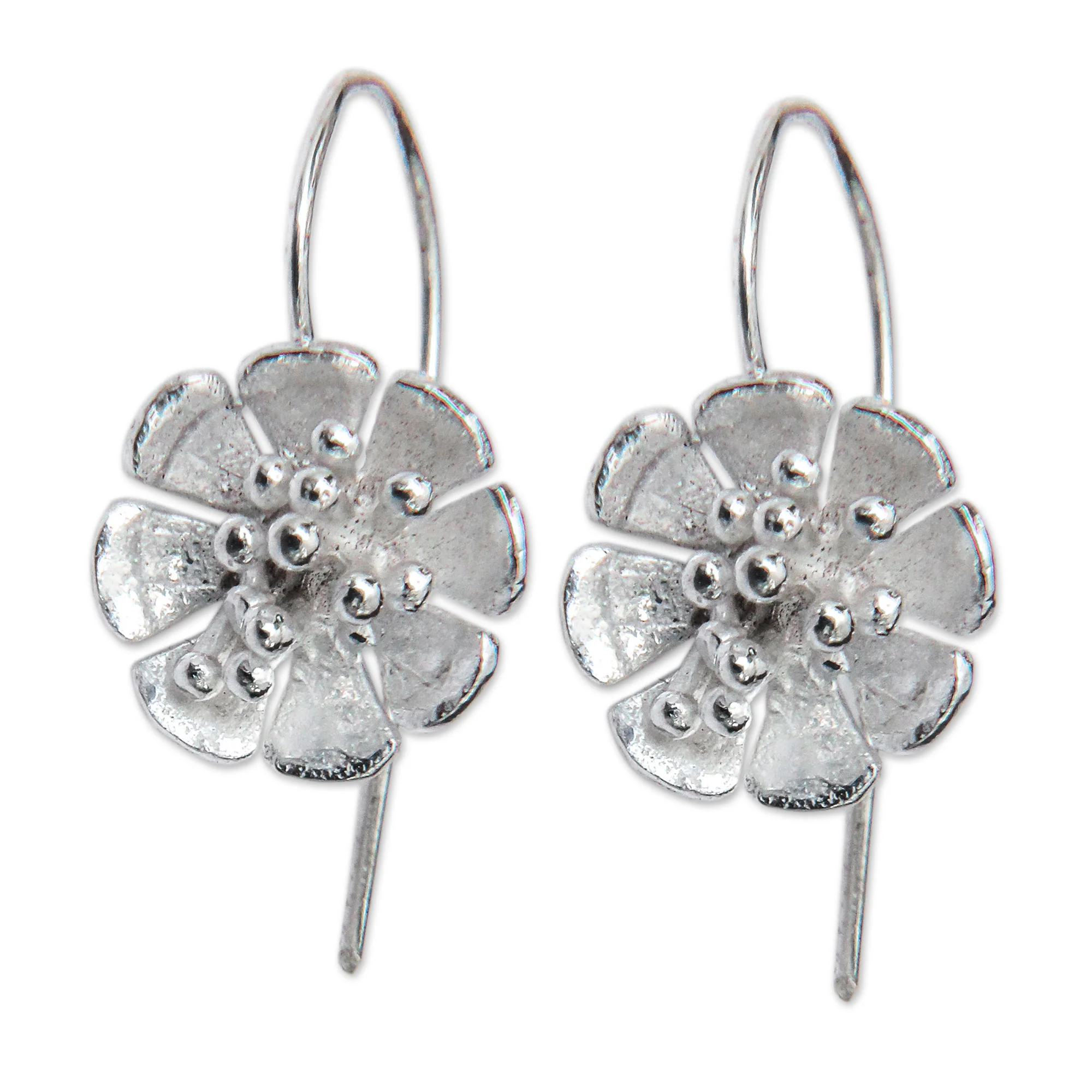 Petite Azalea Silver Drop Earrings - Image 2