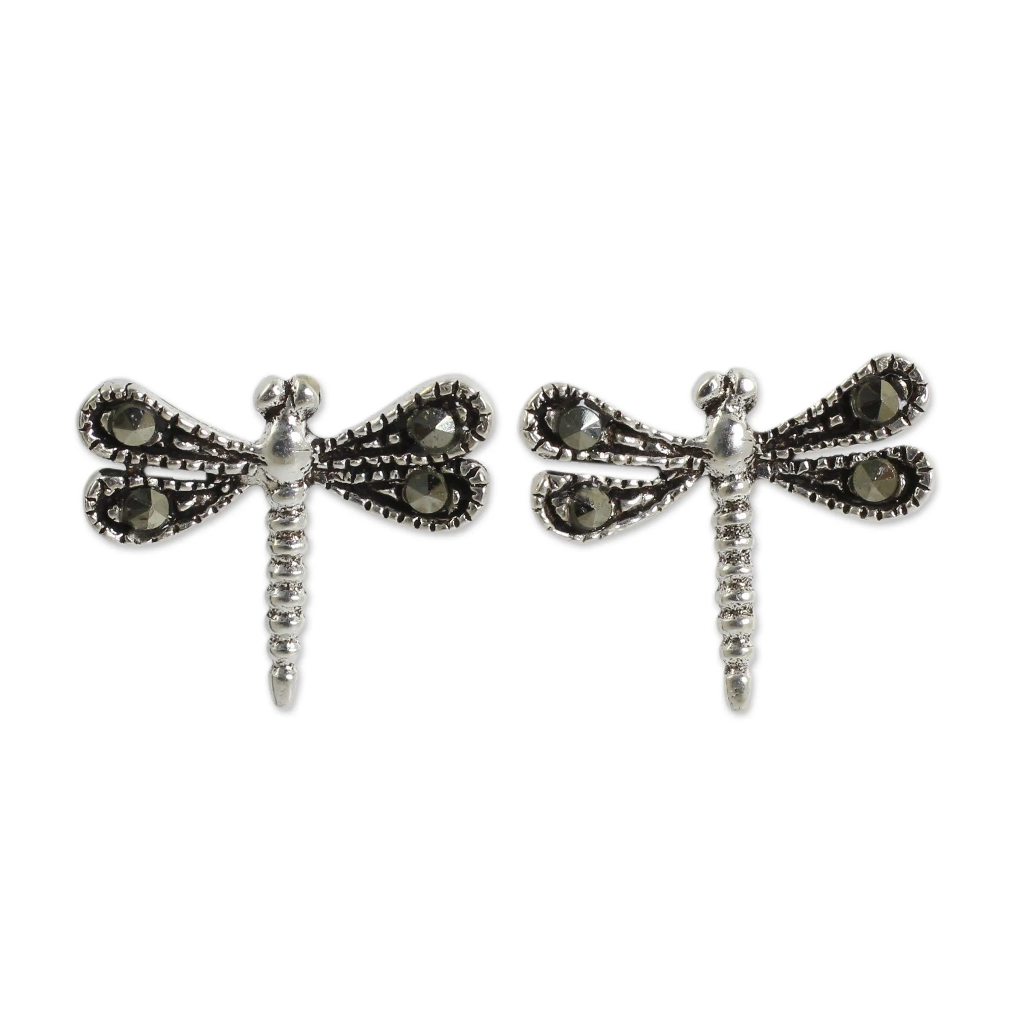 Petite Dragonflies Sterling Silver Earrings - Image 2
