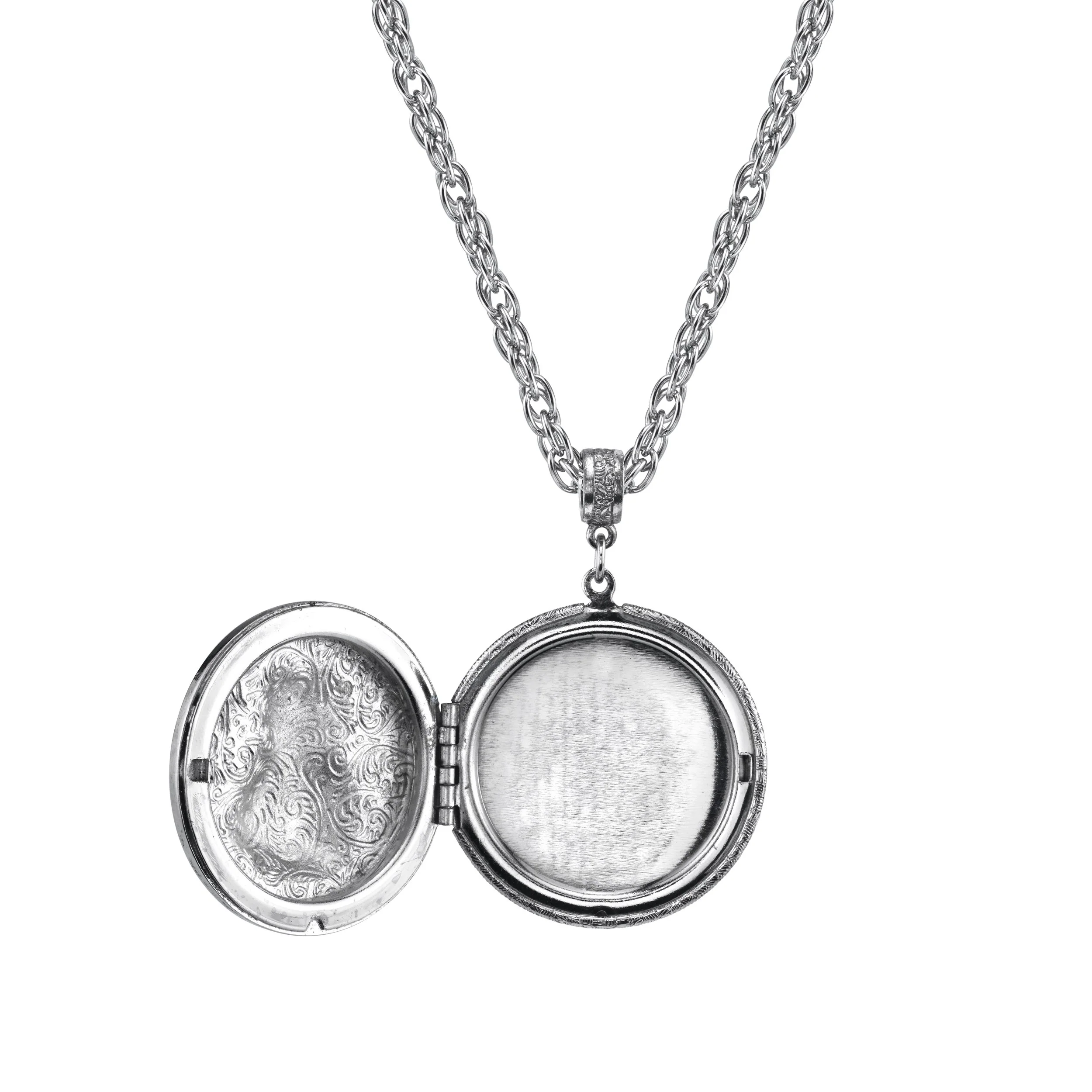 1928 Jewelry&reg; Pewter Cat Locket Necklace 30In - Image 2