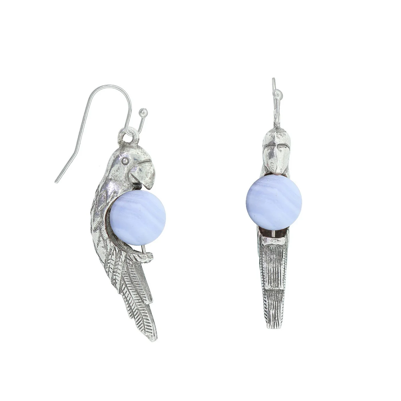 1928 Jewelry® Pewter Parrot Semi Precious Earrings