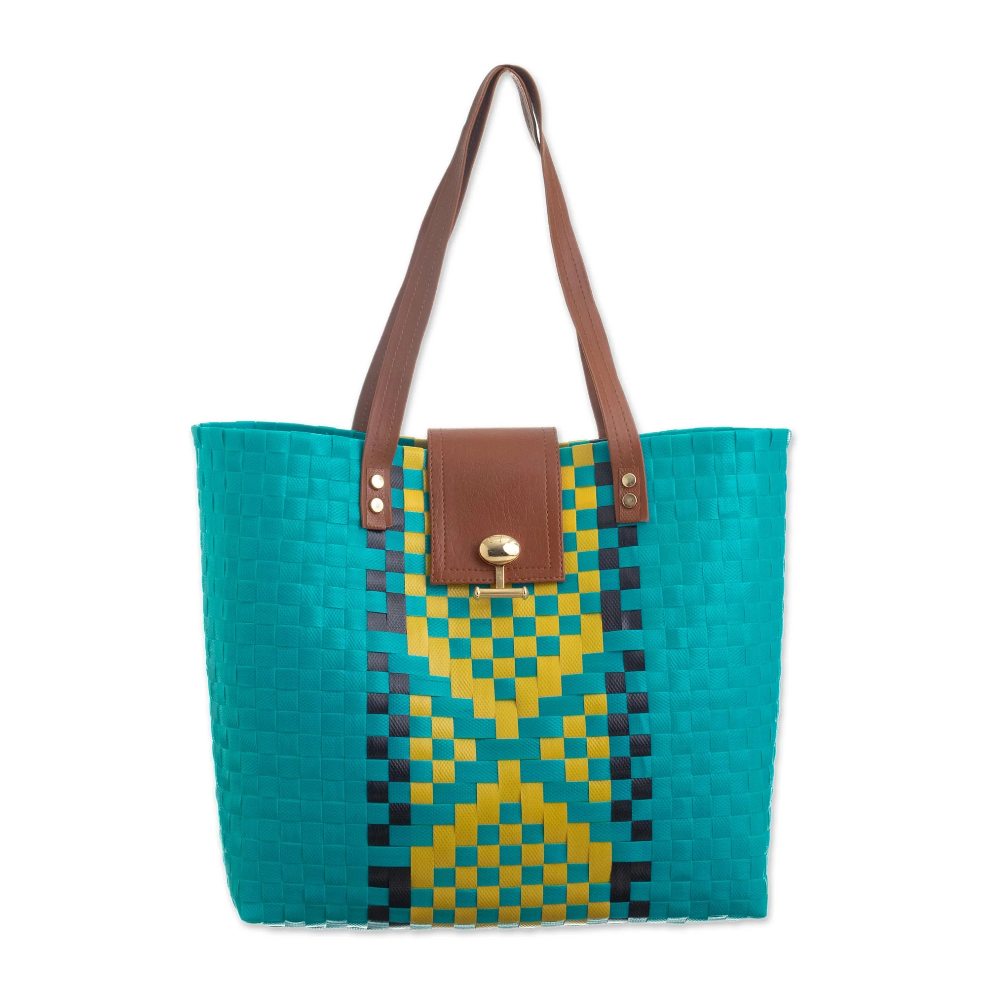 Picnic in the Plaza Recycled Handmade Tote Bag - Image 3