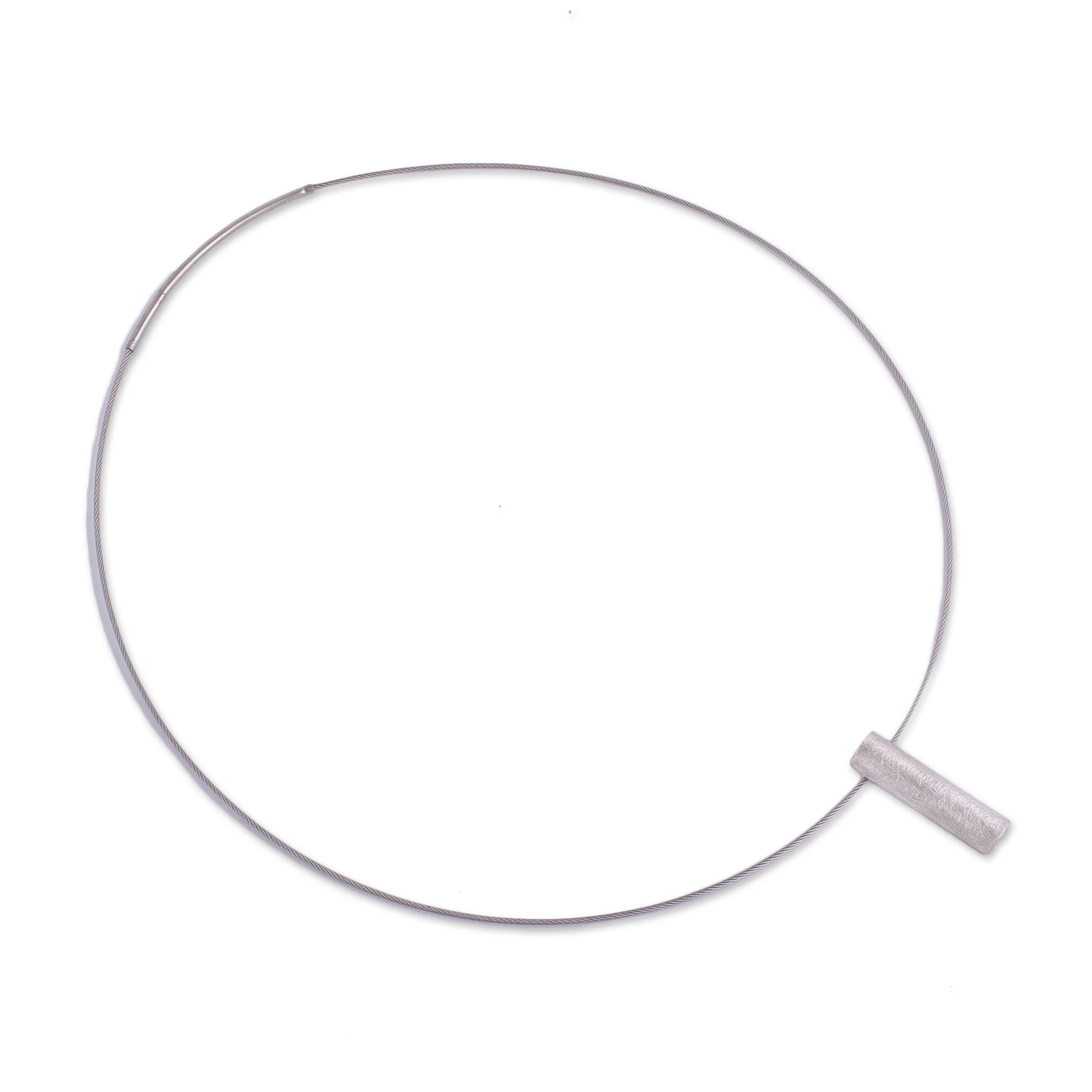 Pillar Simple Sterling Silver Pendant Necklace from Peru - Image 5