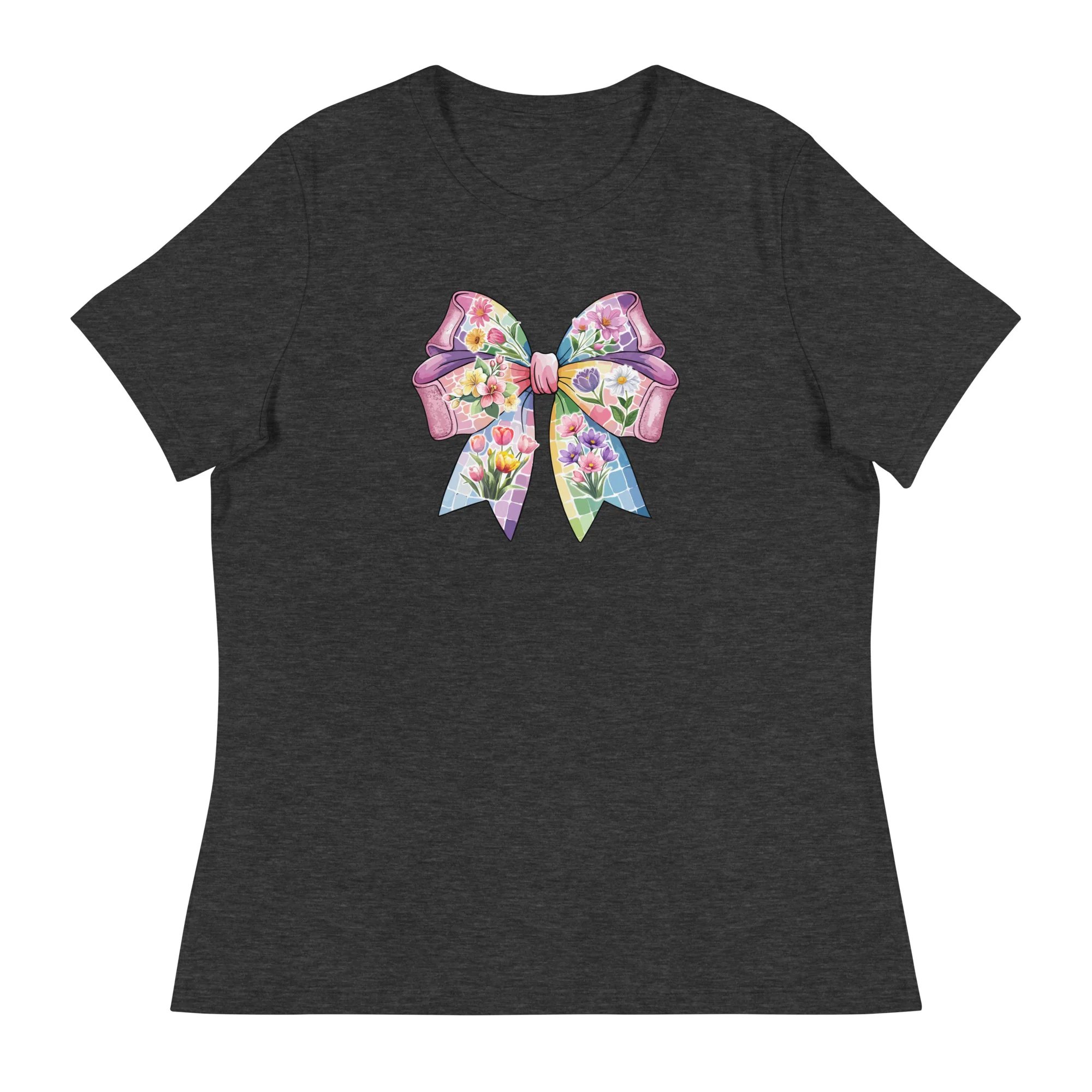 Pink Flower Springtime Bow Women's Relaxed T-Shirt - Image 6