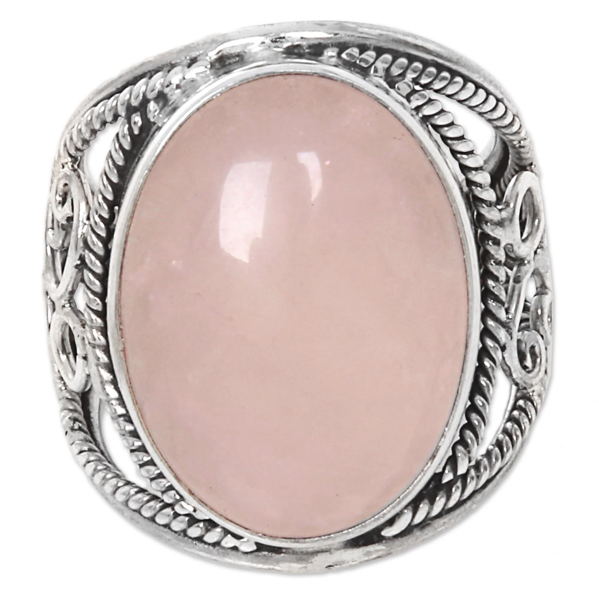 Pink Moon Hand Crafted Sterling Silver Ring from Indonesia - Image 2