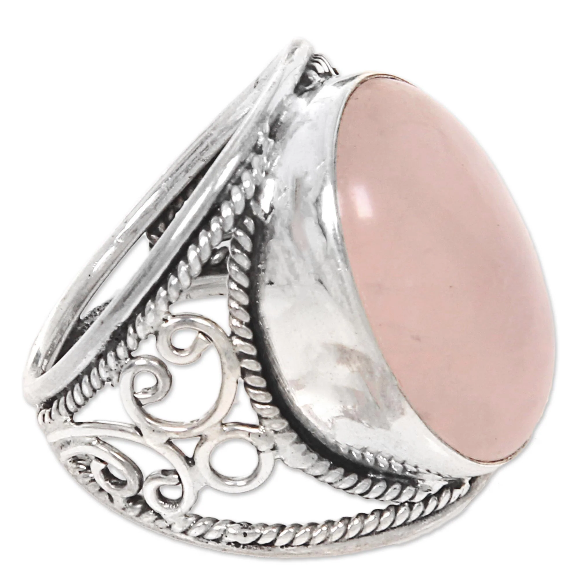 Pink Moon Hand Crafted Sterling Silver Ring from Indonesia - Image 5