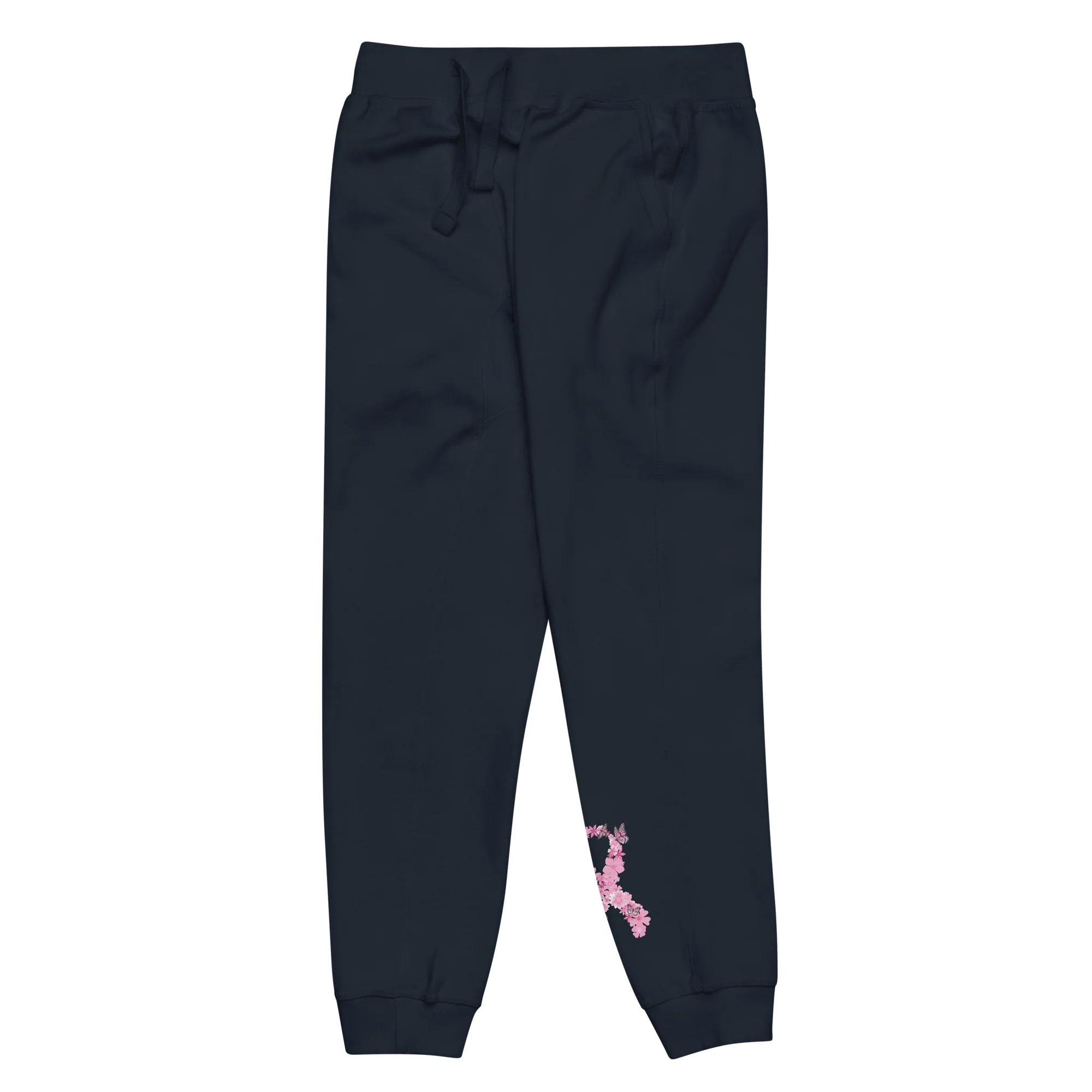 Pink Ribbon Butterflies Take Flight Fleece Sweatpants - Image 5
