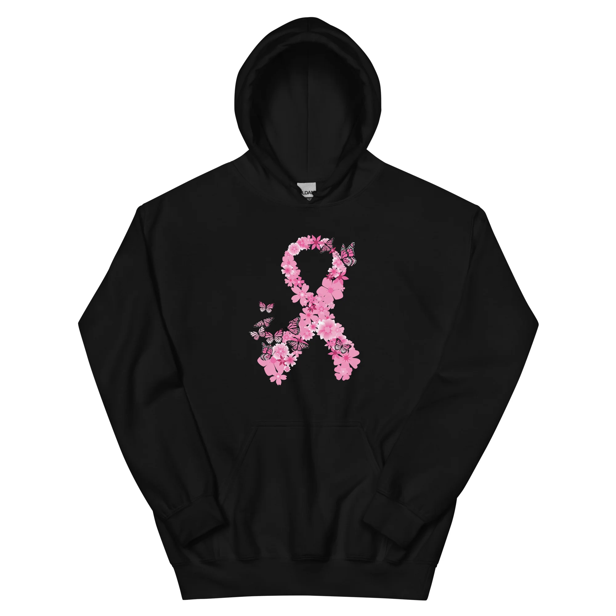 Pink Ribbon Butterflies Take Flight Hoodie - Image 3