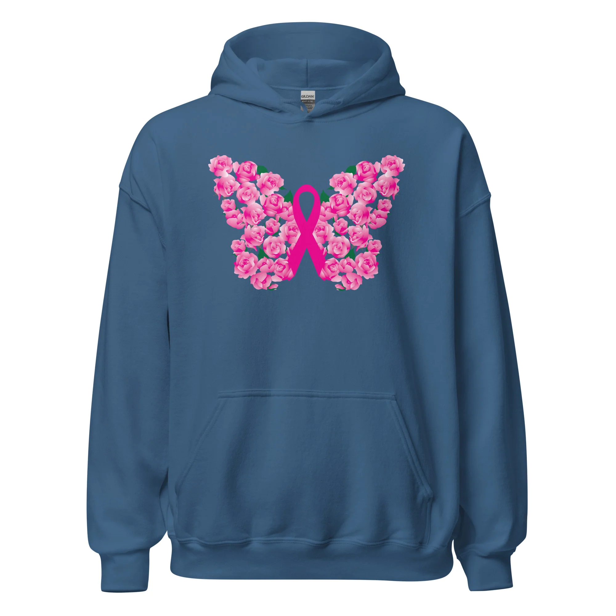 Pink Ribbon Floral Butterfly Hoodie - Image 6