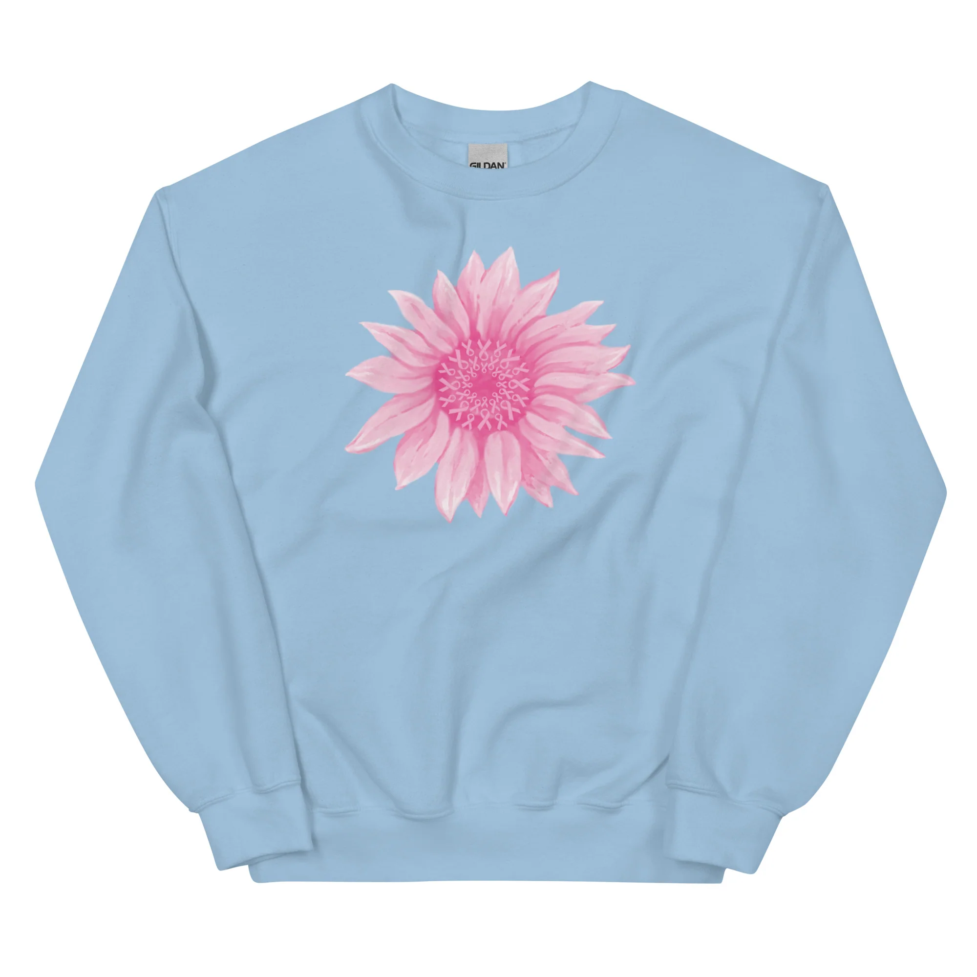Pink Ribbon Sunflower Crewneck Sweatshirt - Image 7