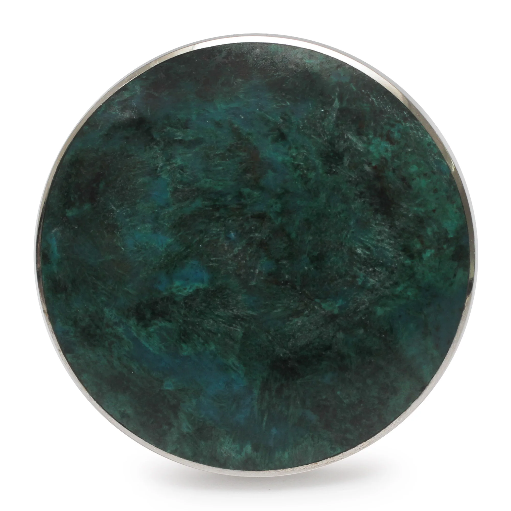 Planet Chrysocolla and Sterling Silver Ring Peru - Image 3