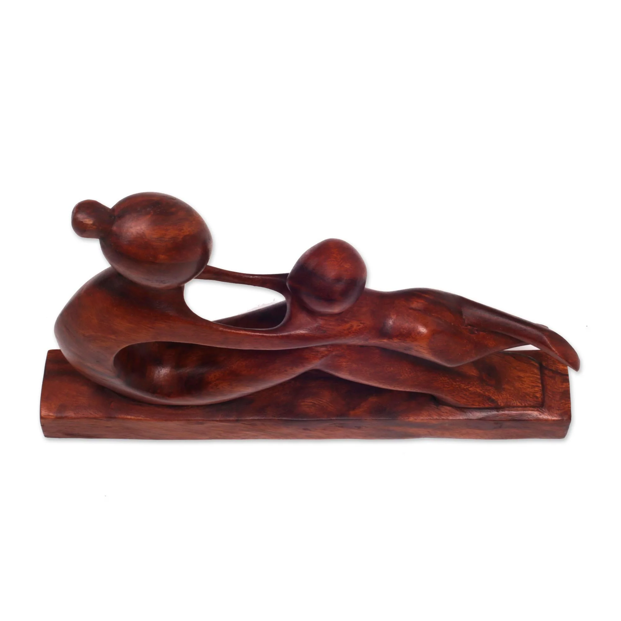 Playful Mother Wood Sculpture - Image 5