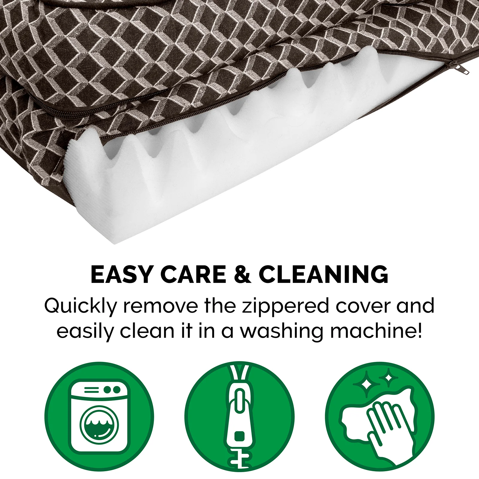Plush & Patterned Comfy Couch Sofa-Style Pet Bed - Image 5