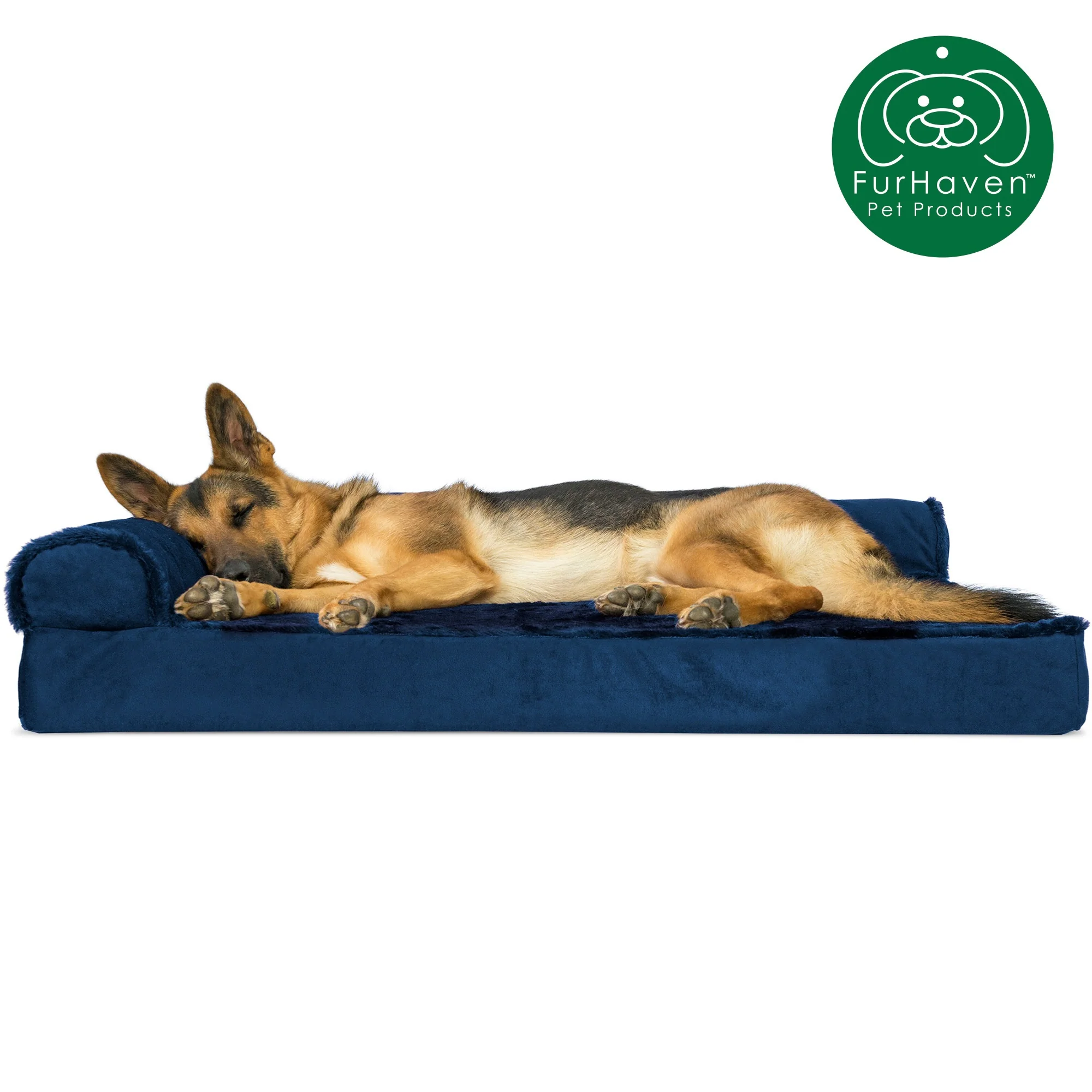 Plush & Velvet L-Shaped Chaise Couch Pet Bed - Image 13