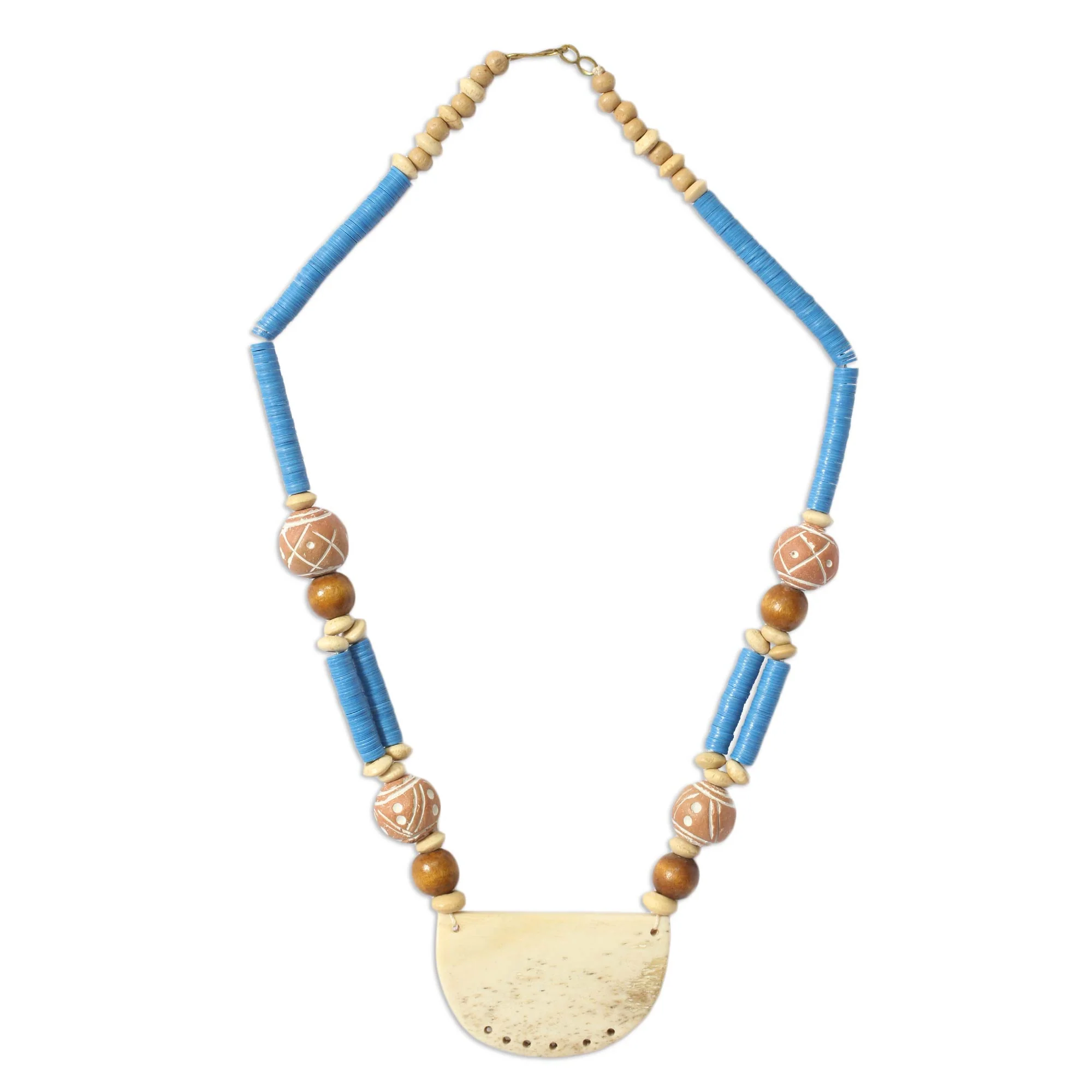 Pogsada Recycled Plastic Beaded Necklace from Africa - Image 2